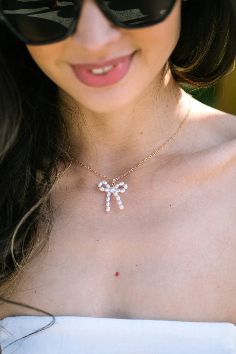 Pearl Bow Necklace