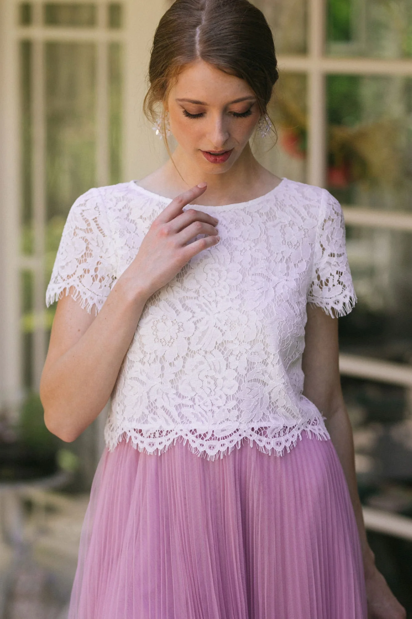 Short Sleeve Lace Top