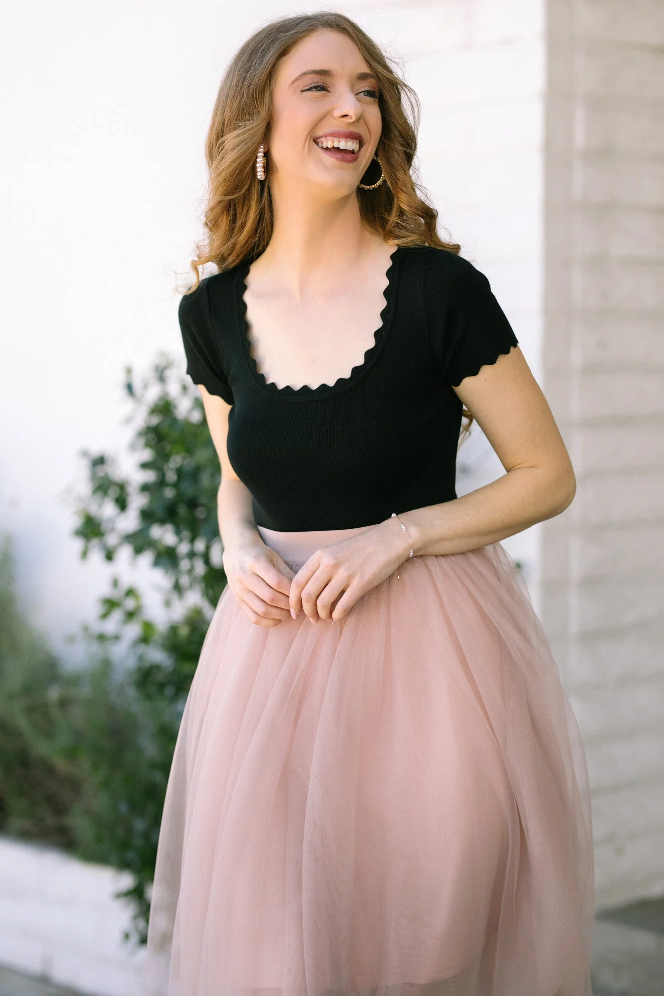 Scalloped Cropped Top