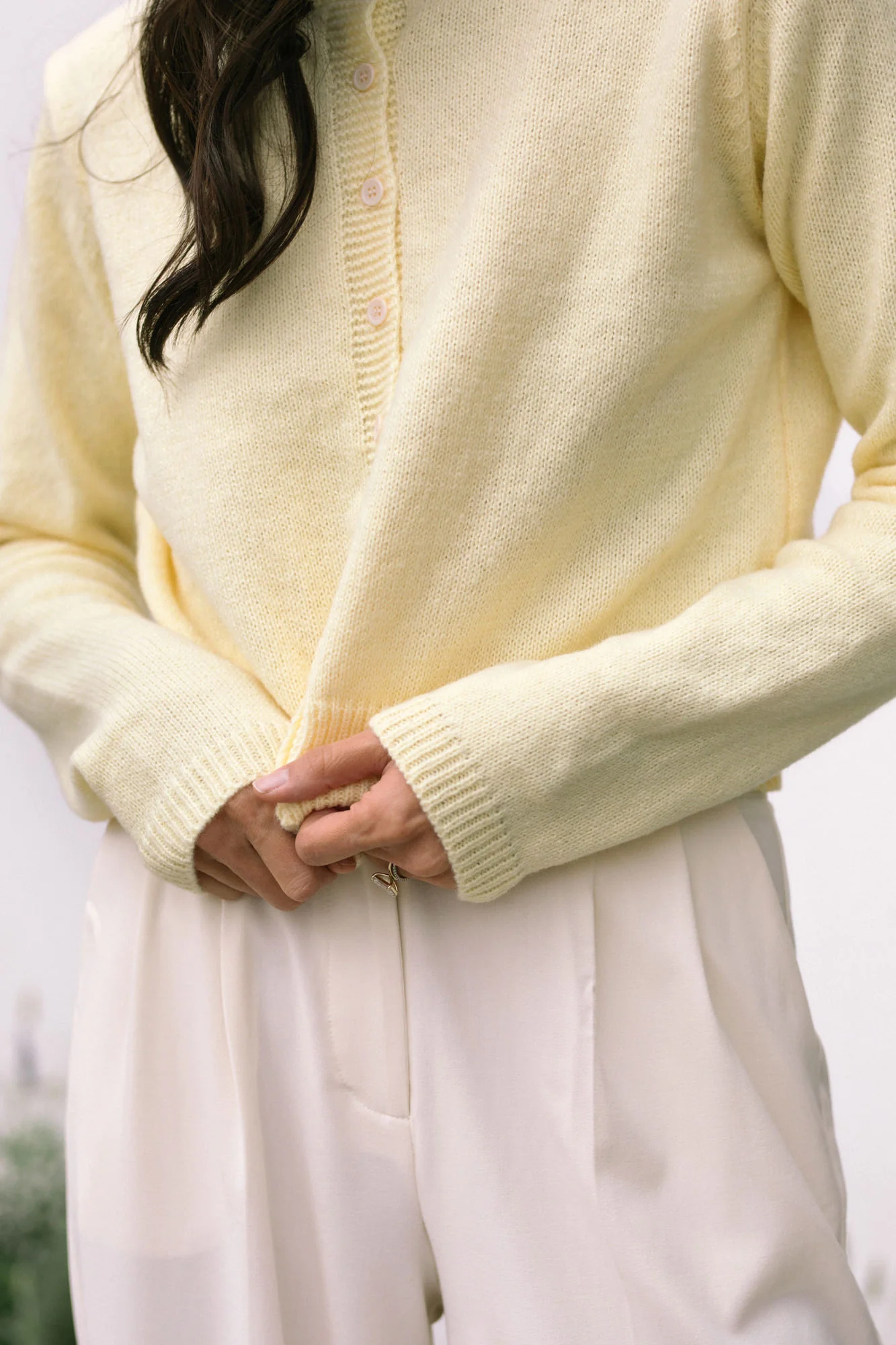 Buttoned Knit Cardigan