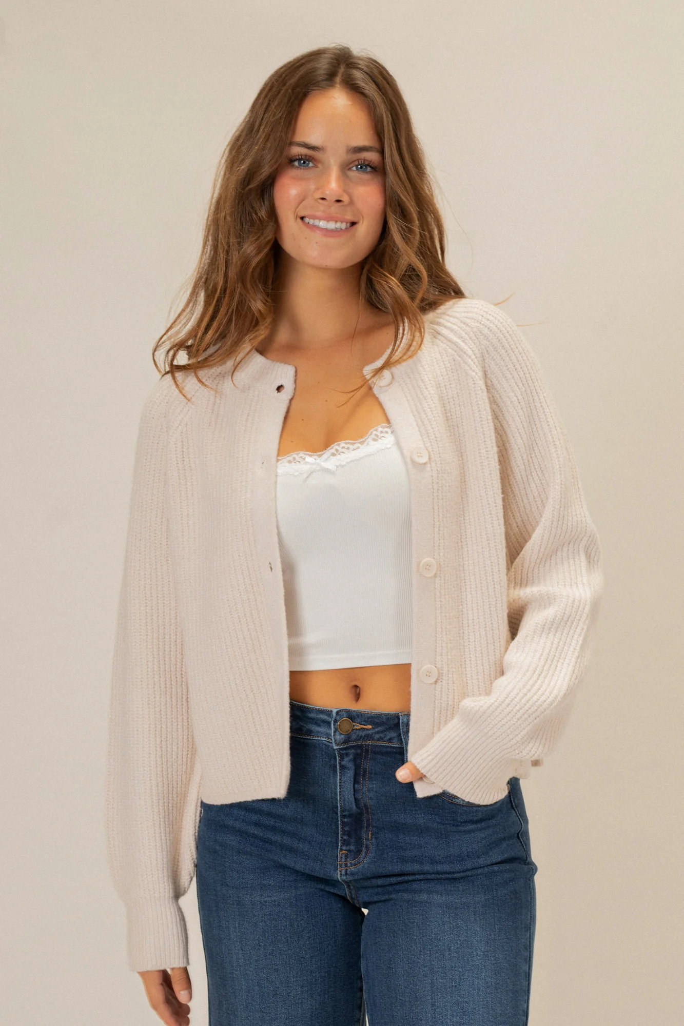 Buttoned Knit Cardigan