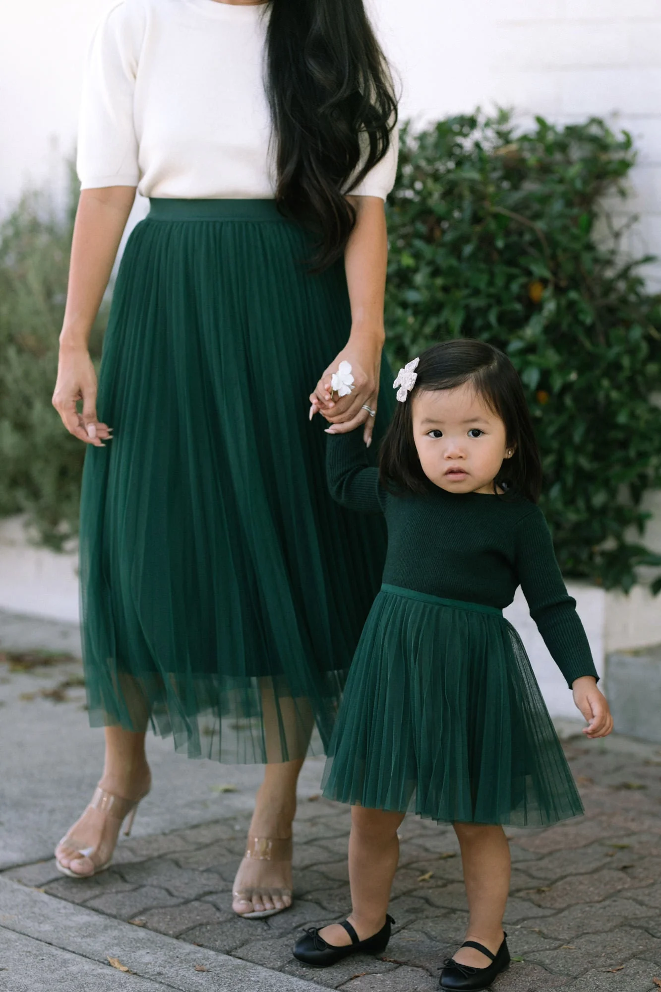 Girls Ribbed Tulle Dress