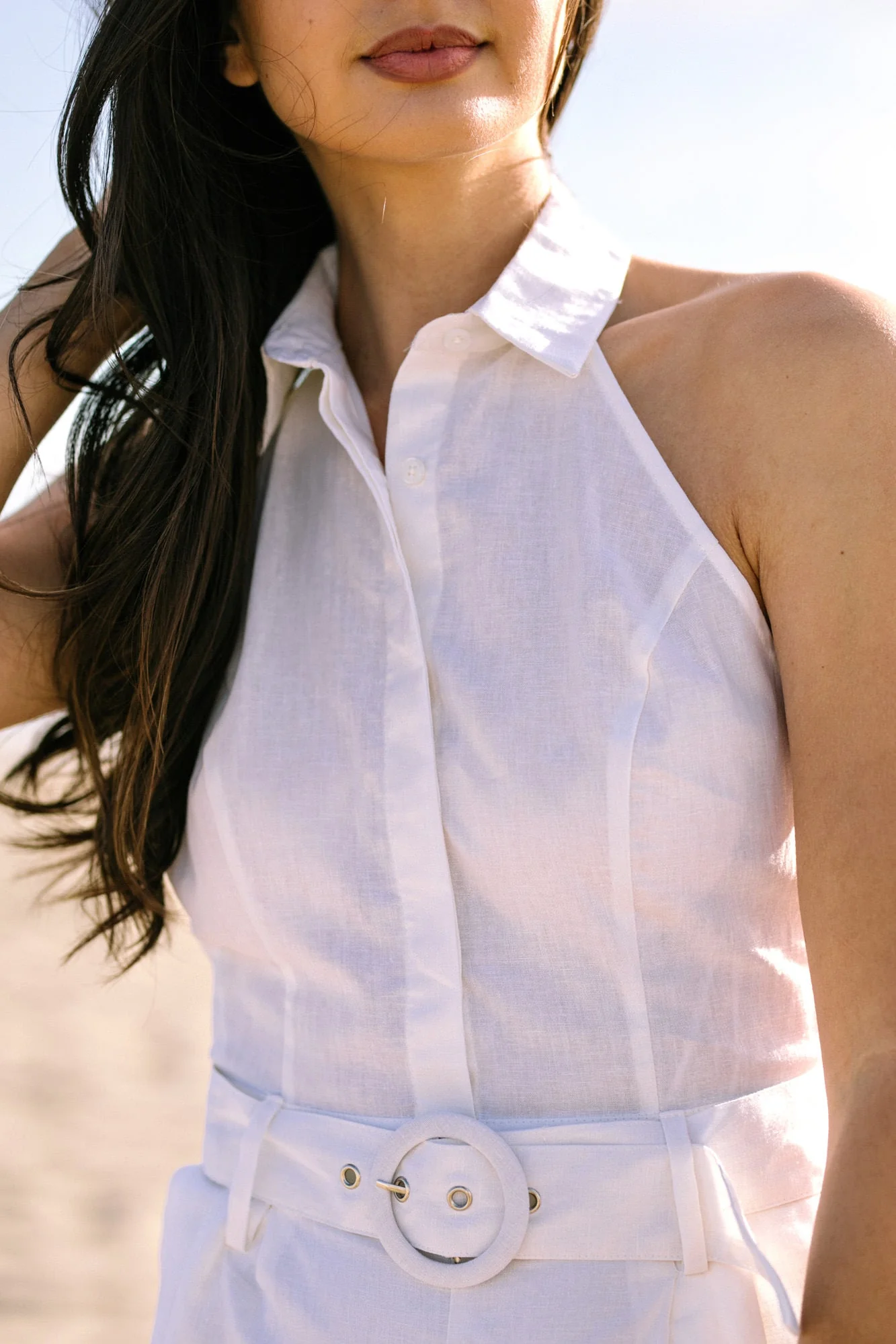 Belted Halter Romper