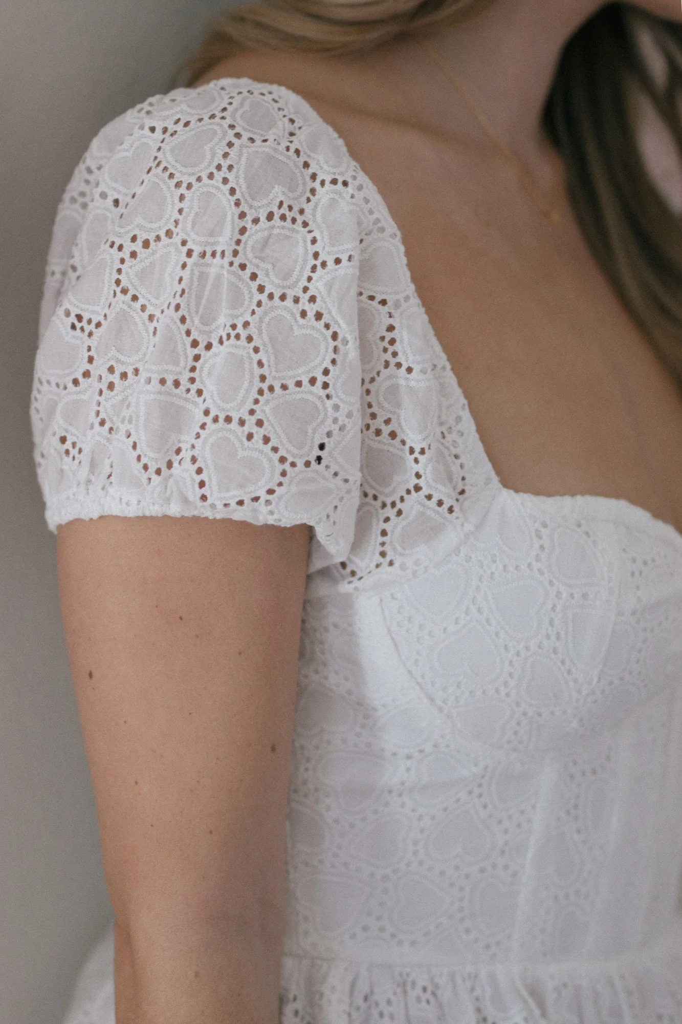 Charming Sweetheart Eyelet Dress
