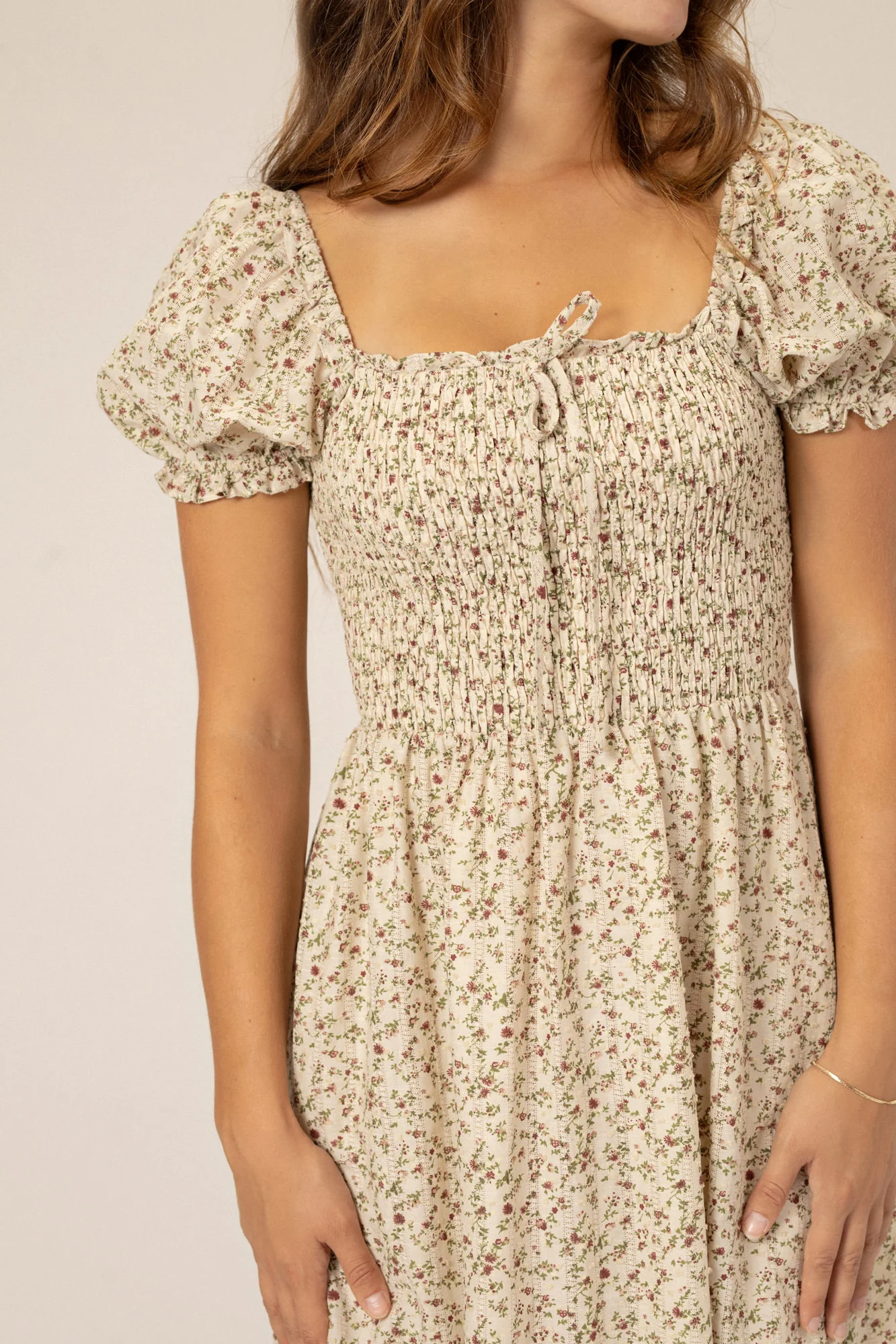 Puff Sleeve Midi Dress