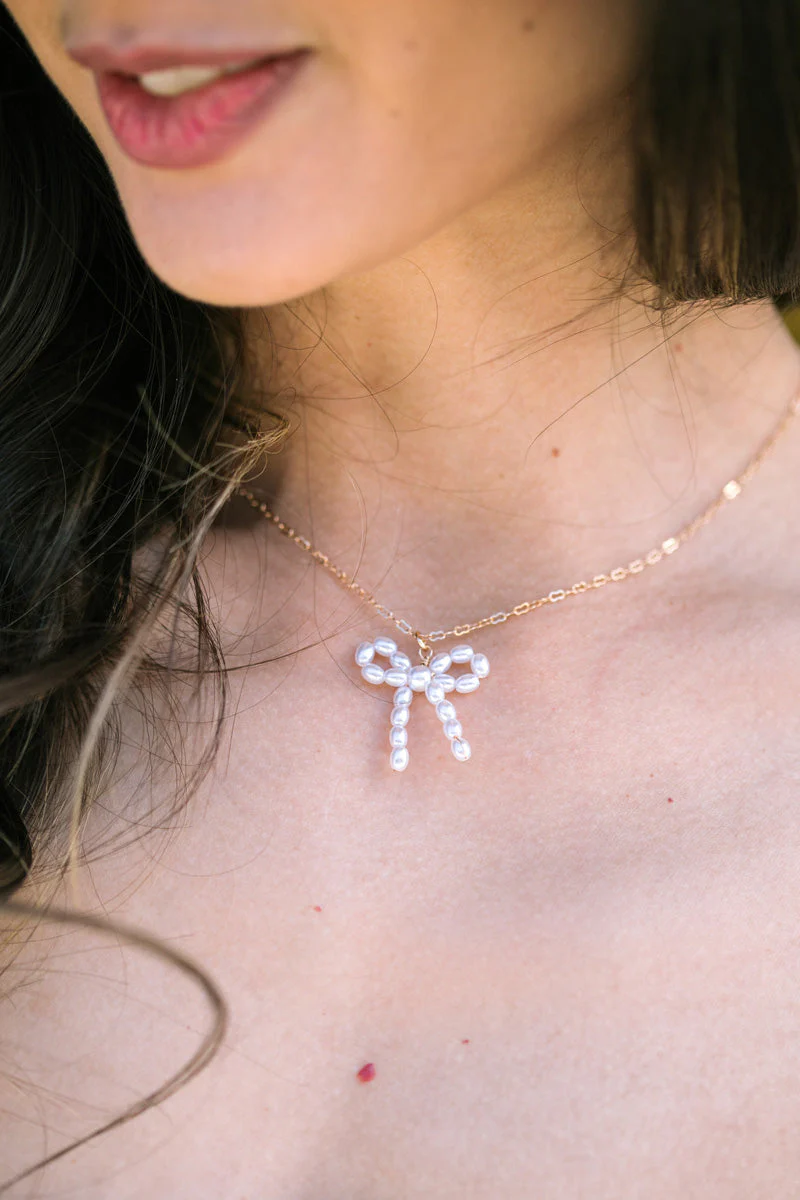 Pearl Bow Necklace