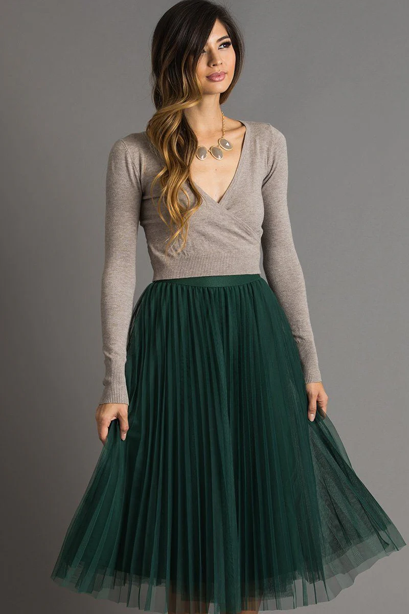 Rosette Wrap Sweater Top