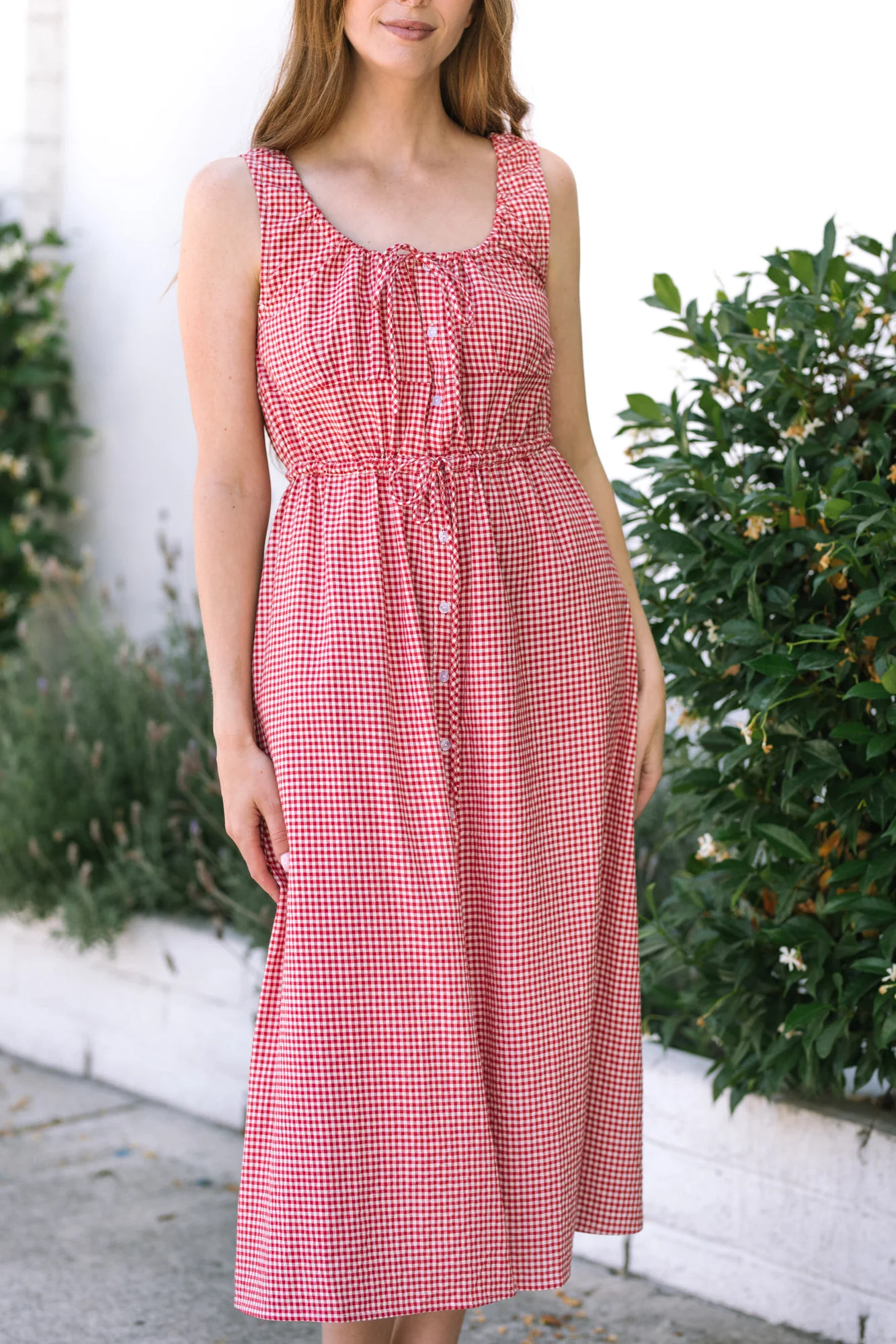 Gingham Midi Dress