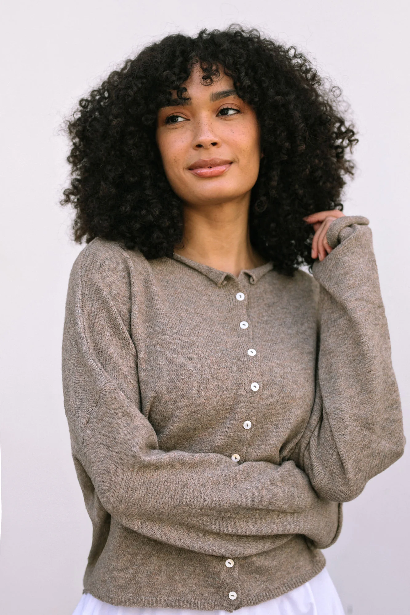 Buttoned Knit Cardigan