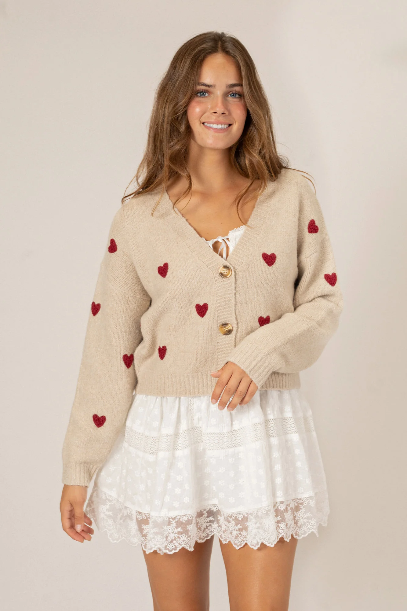 Rebecca Heart Buttoned Cardigan