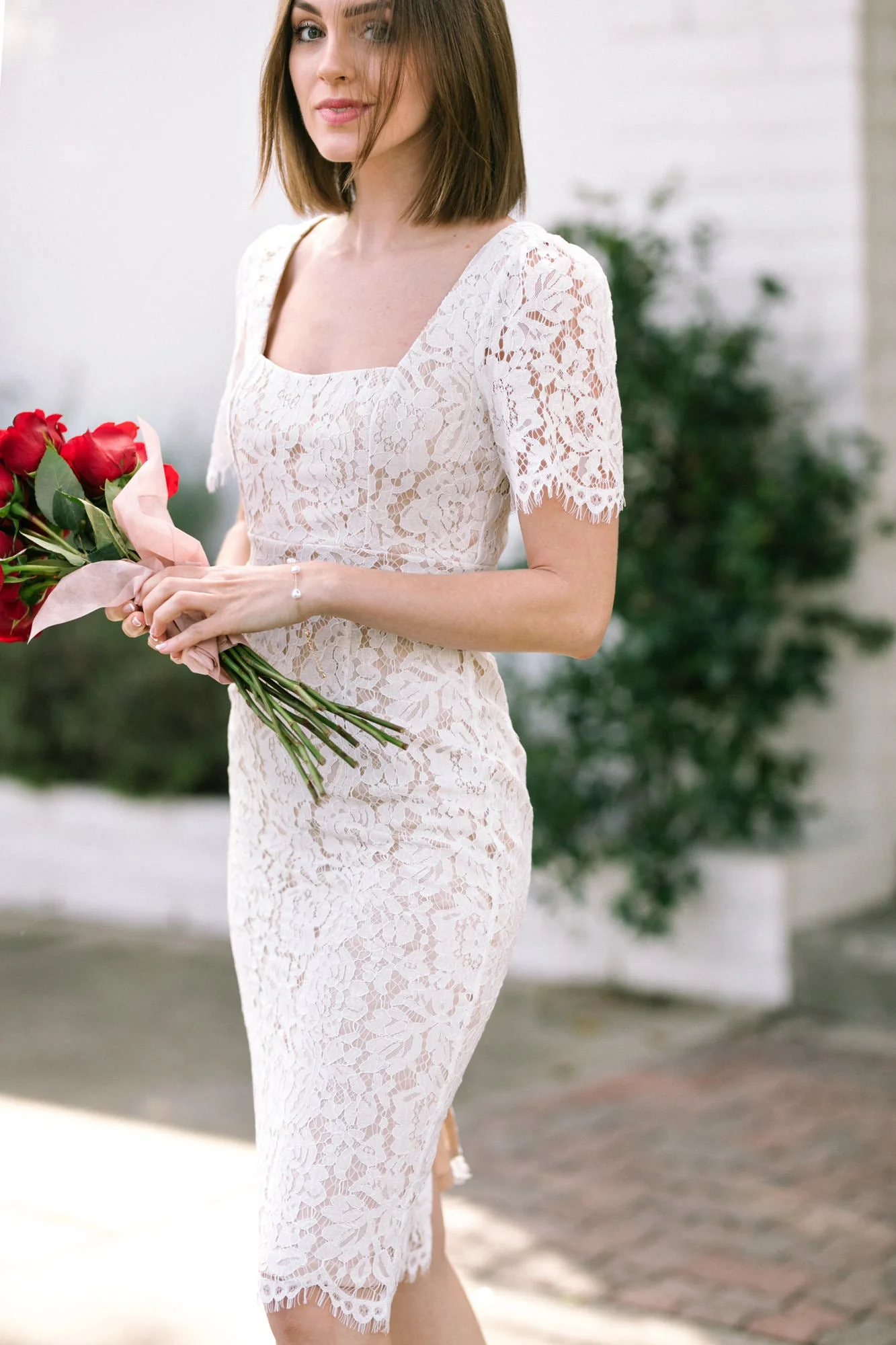 Floral Lace Midi Dress