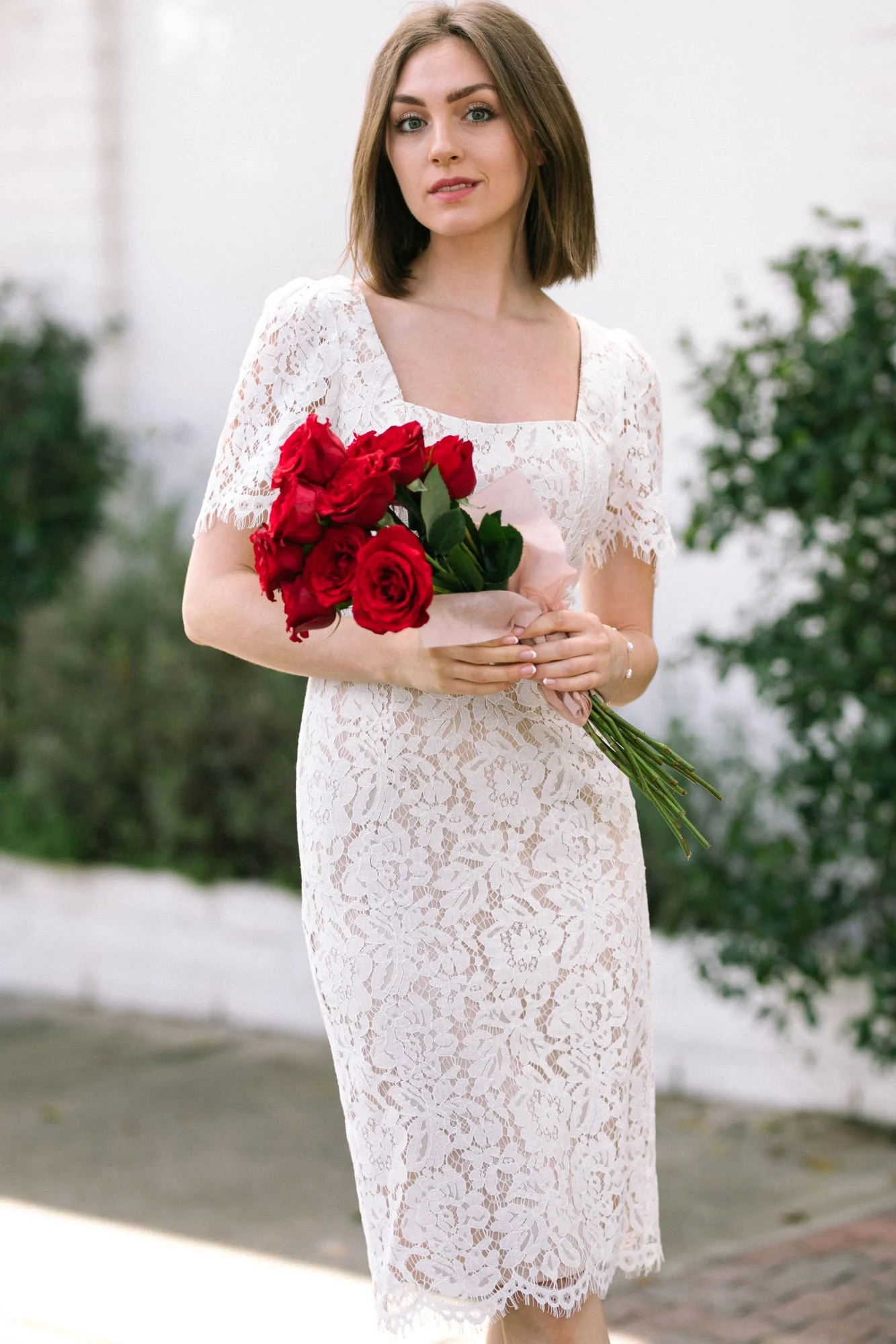 Floral Lace Midi Dress