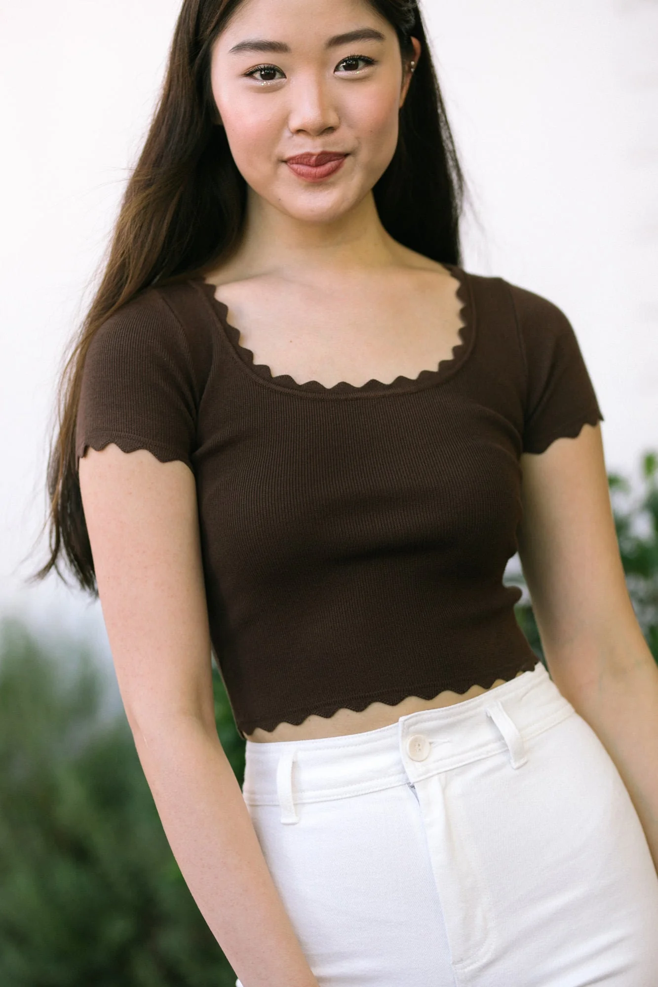 Scalloped Cropped Top