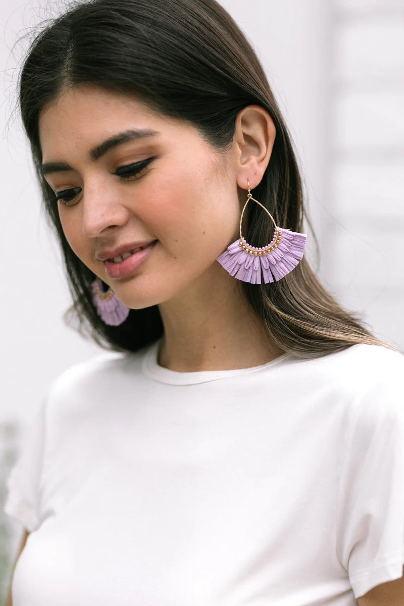Belle Teardrop Raffia Earrings