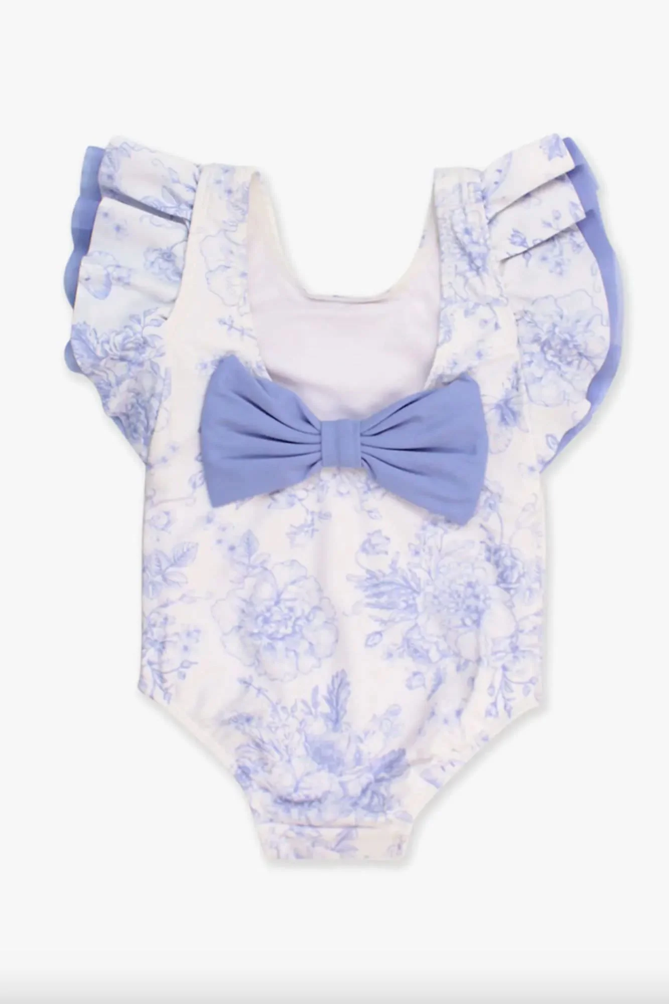 Girls' Butterfly Sleeve Toile Swimsuit