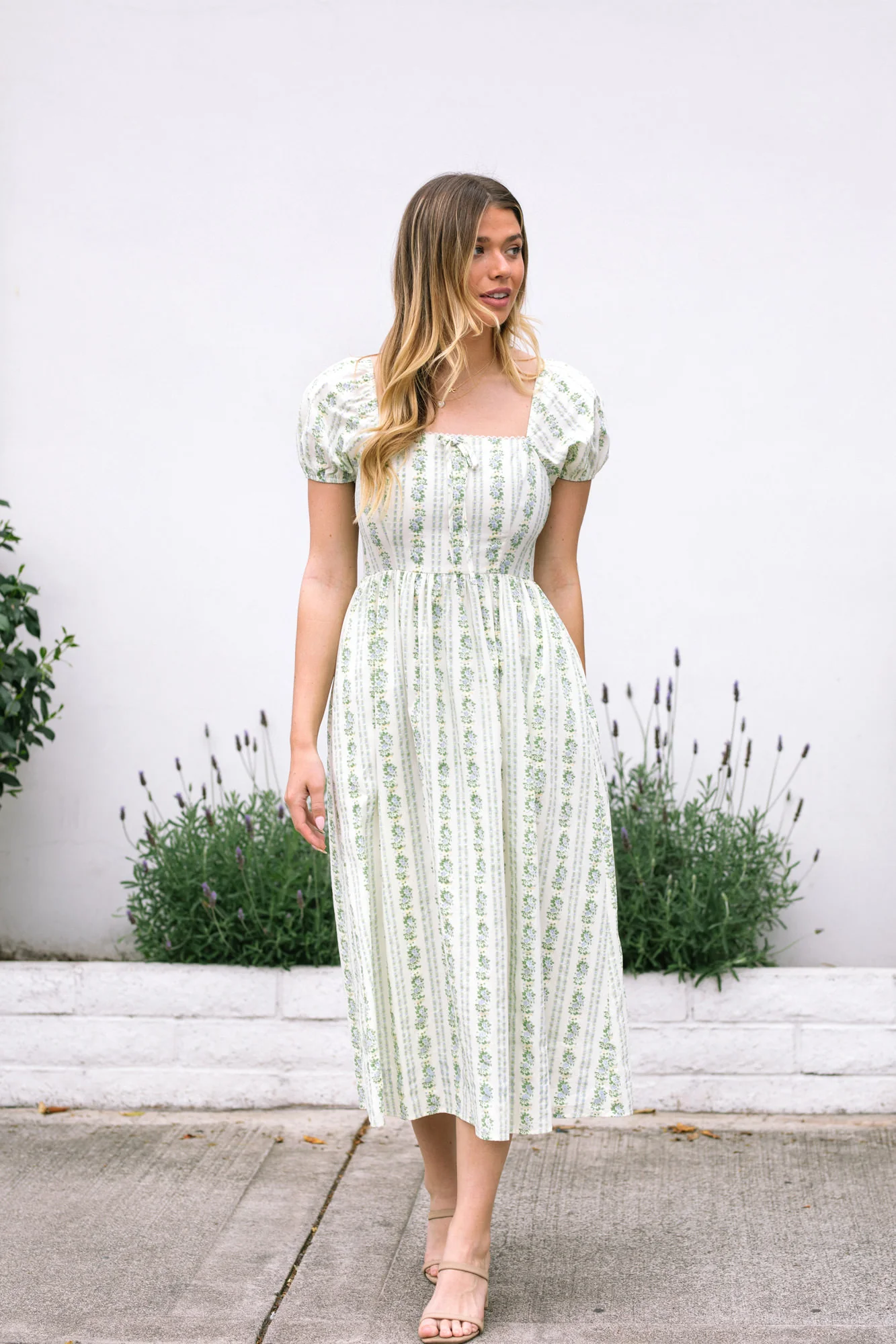 Elaine Floral Striped Dress