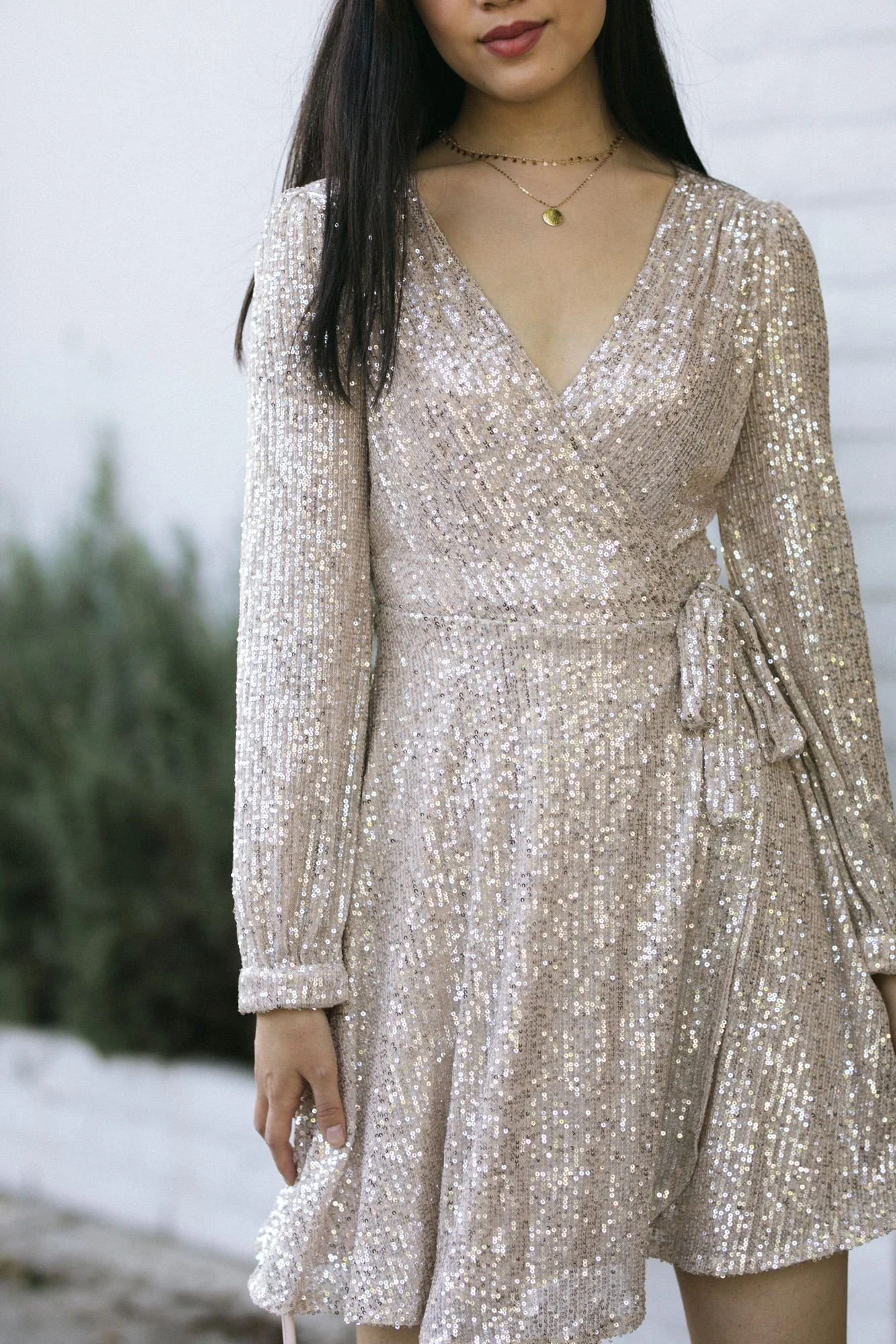 Sequin Wrap Dress