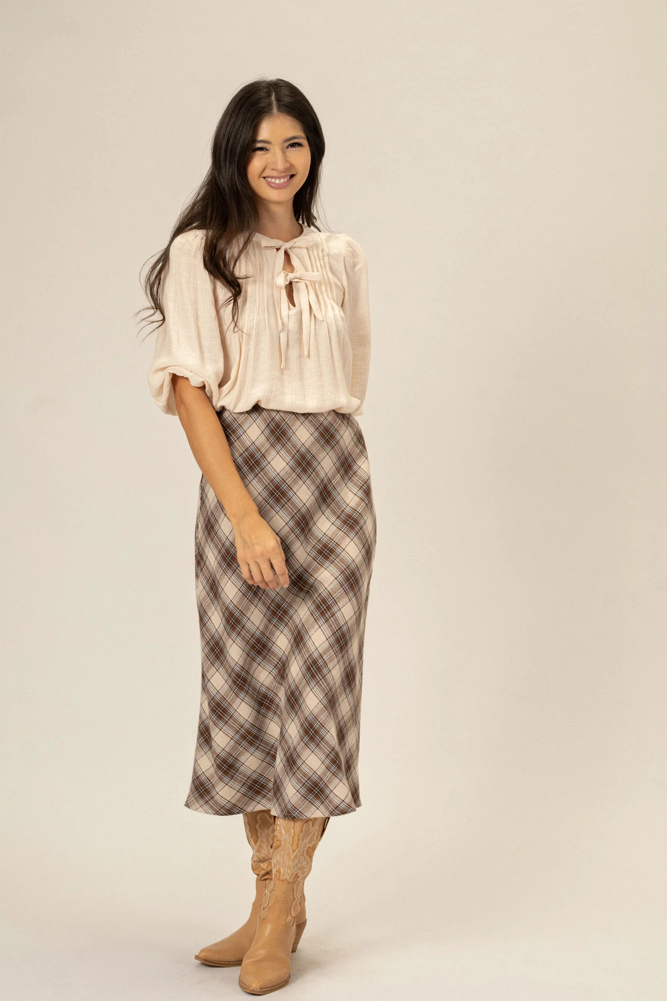 Plaid Midi Skirt