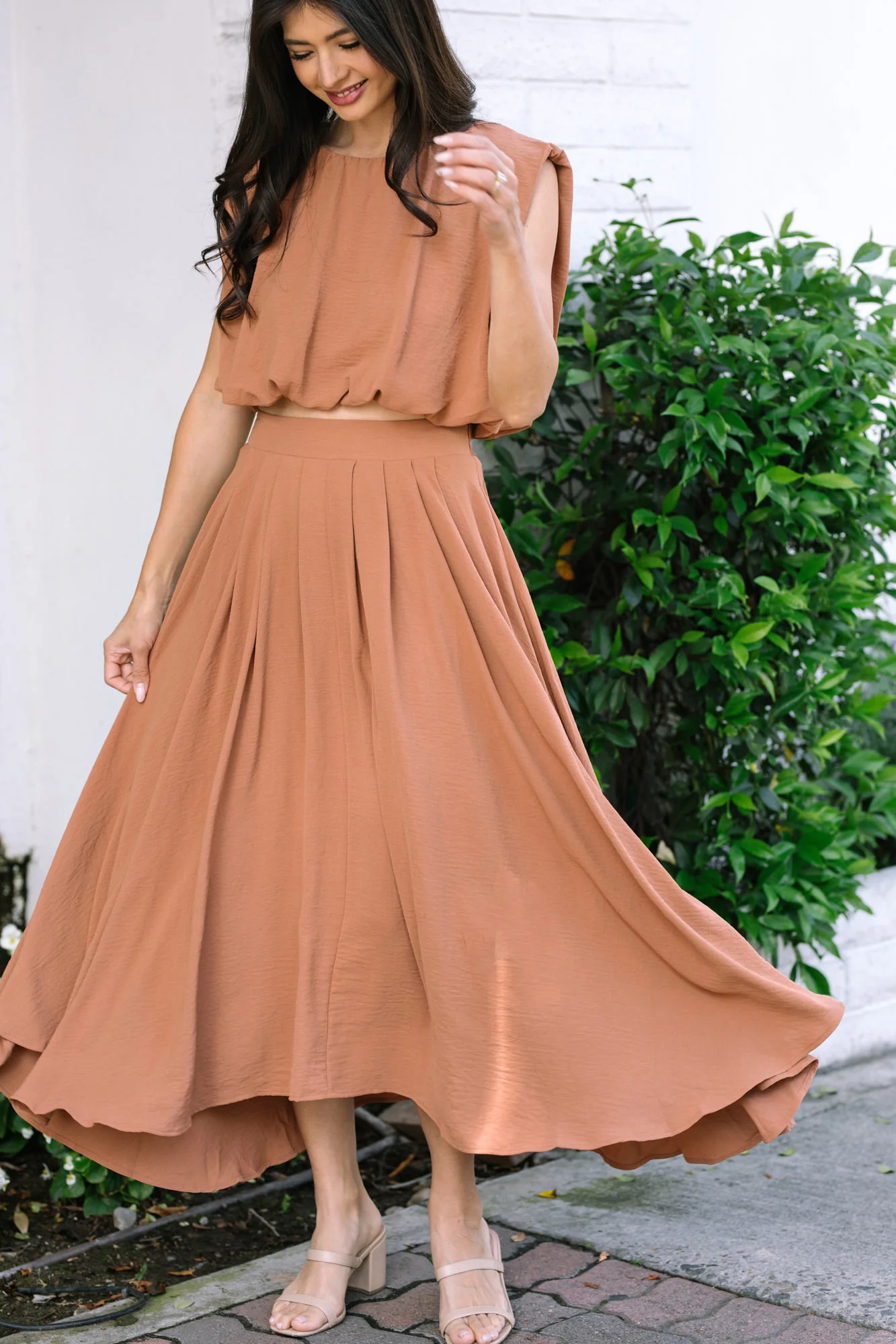 Pleated Midi Skirt