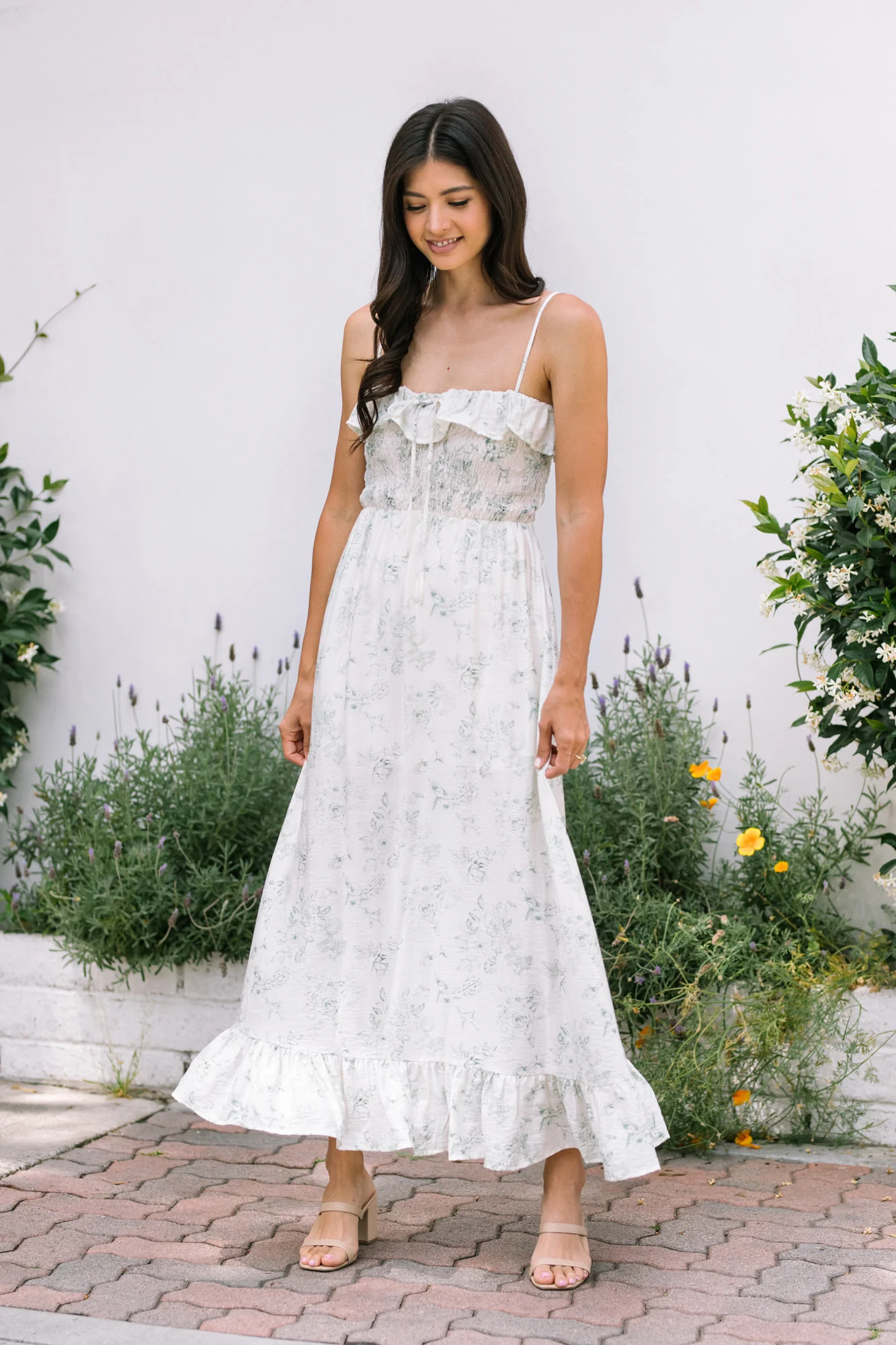 Smocked Floral Dress