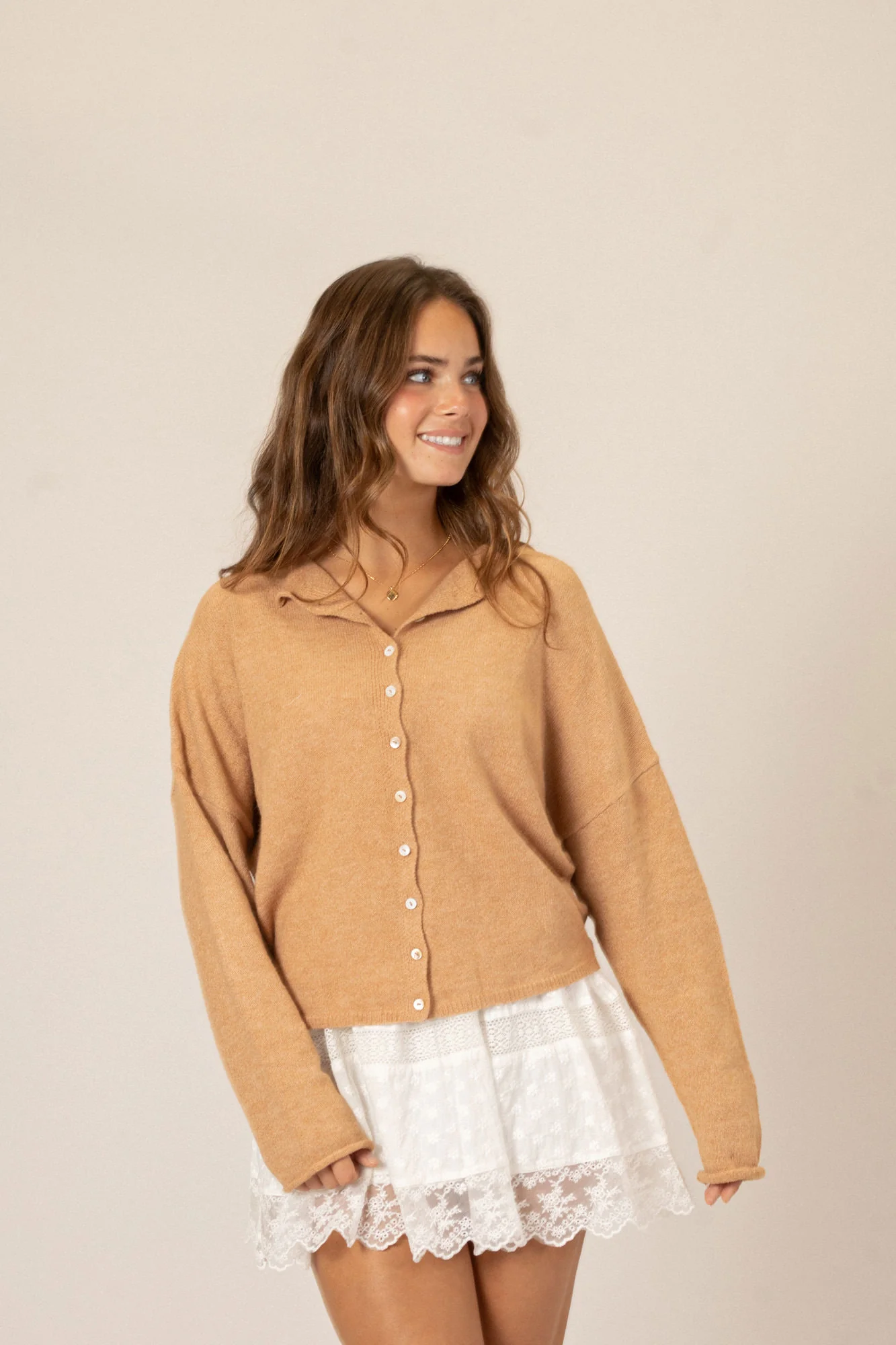 Buttoned Knit Cardigan