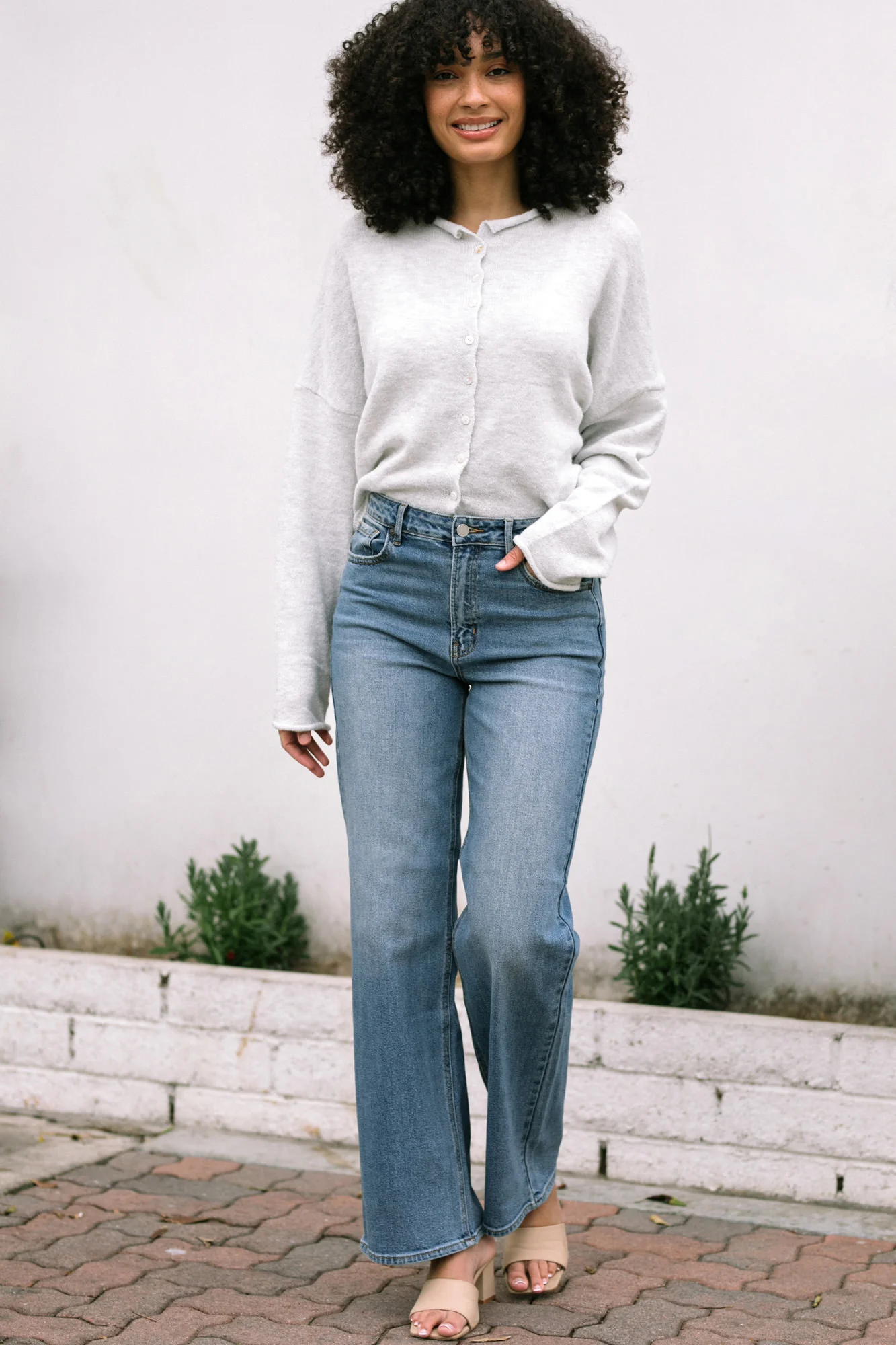 Buttoned Knit Cardigan