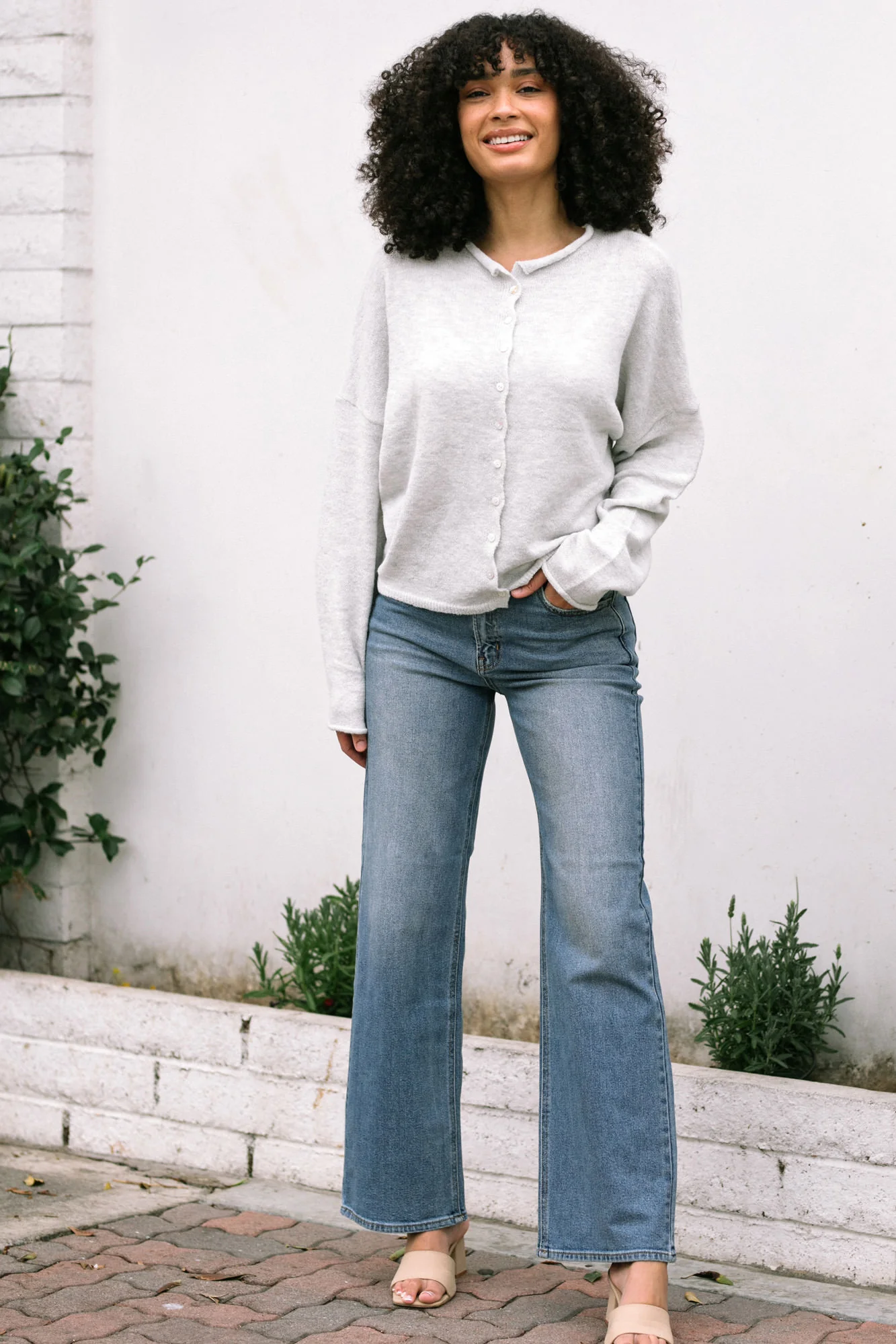 Buttoned Knit Cardigan