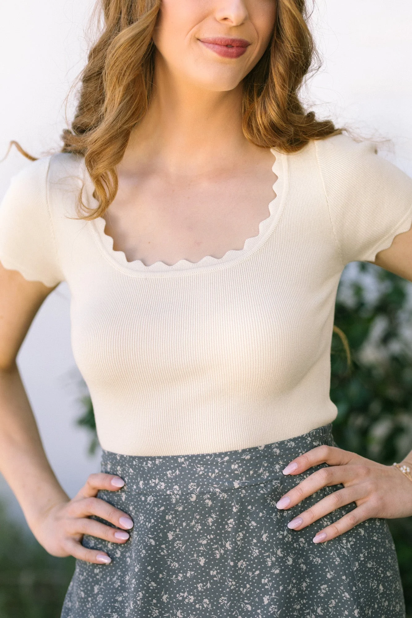 Scalloped Cropped Top
