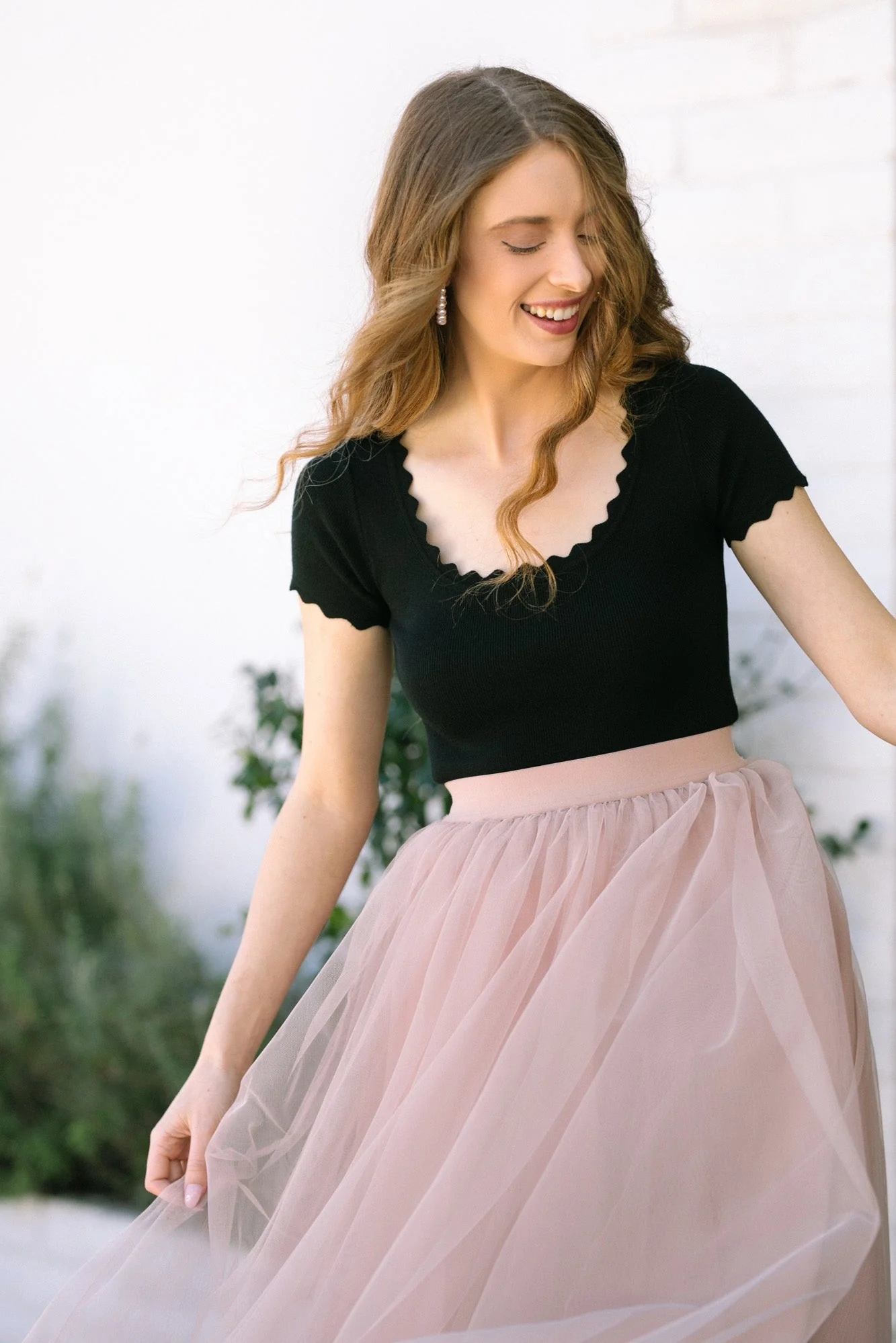 Scalloped Cropped Top