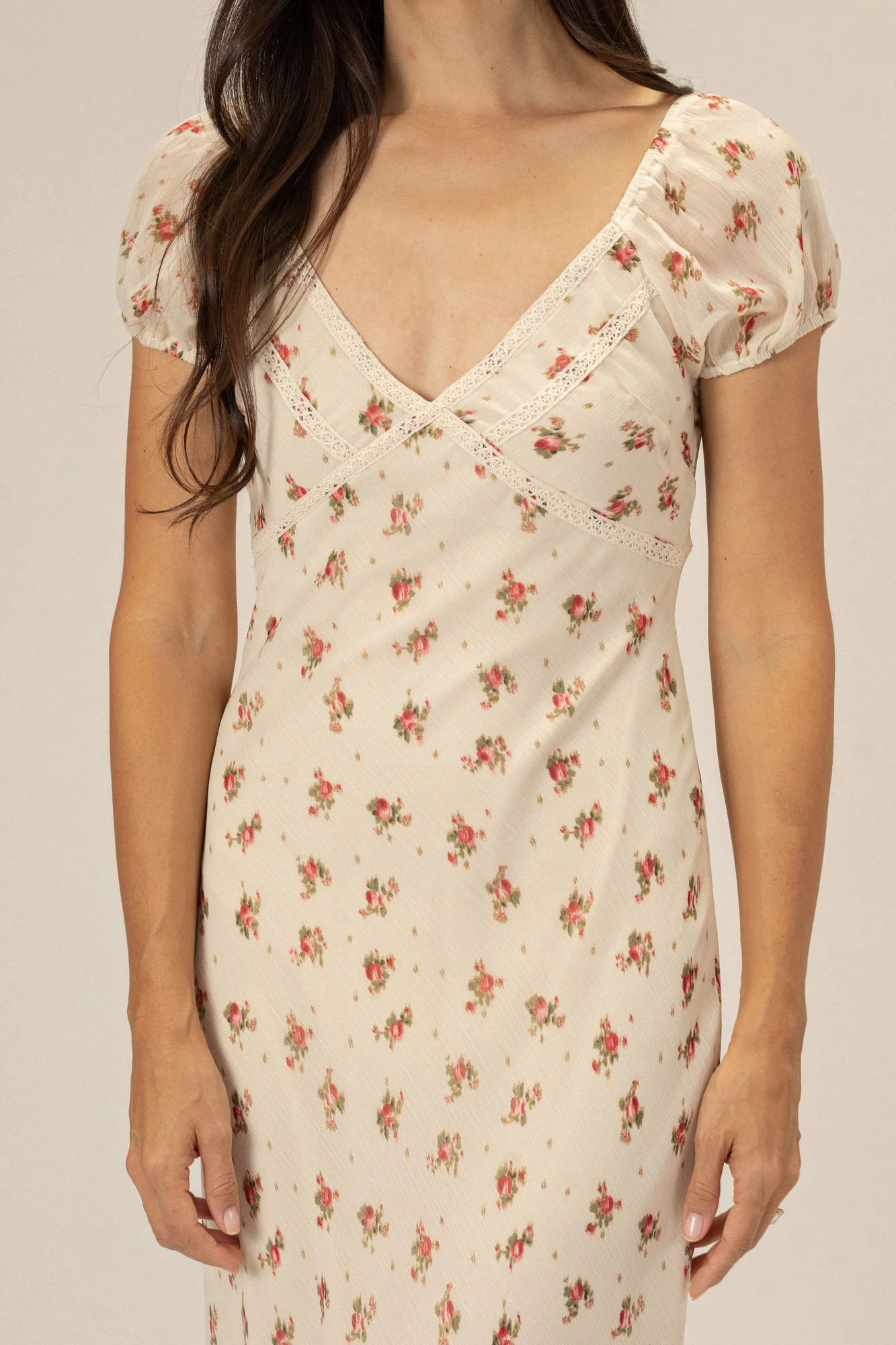 V Neck Floral Dress