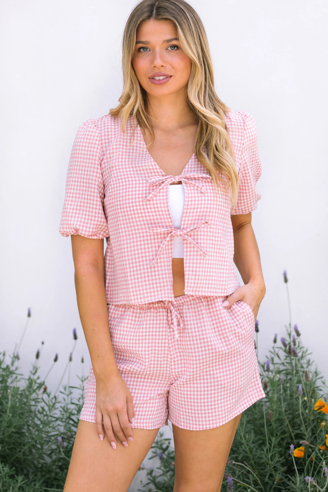 Bow Gingham Top