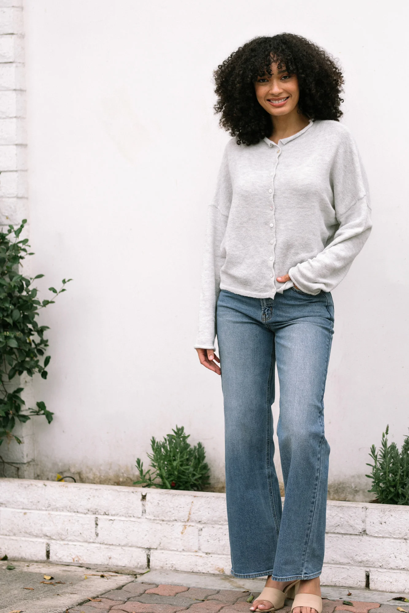 Buttoned Knit Cardigan