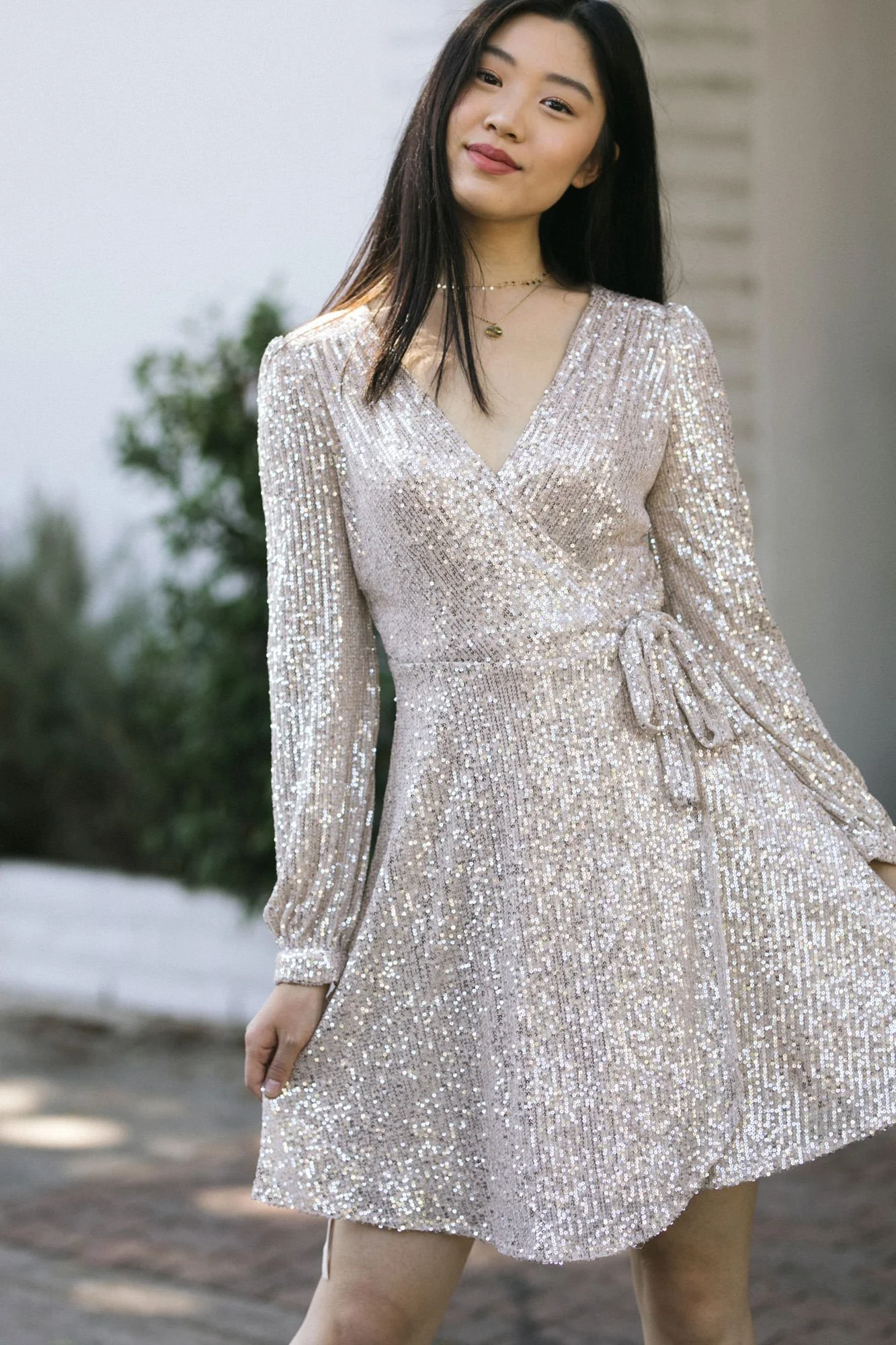 Sequin Wrap Dress