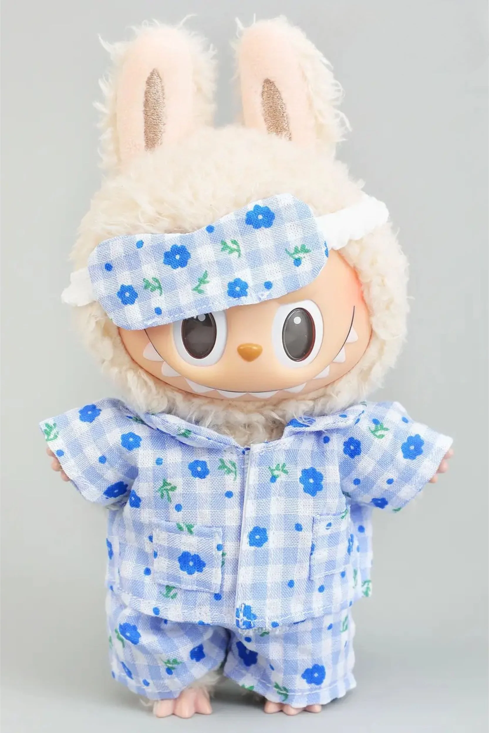 Labubu Blue PJ's and Sleep Mask