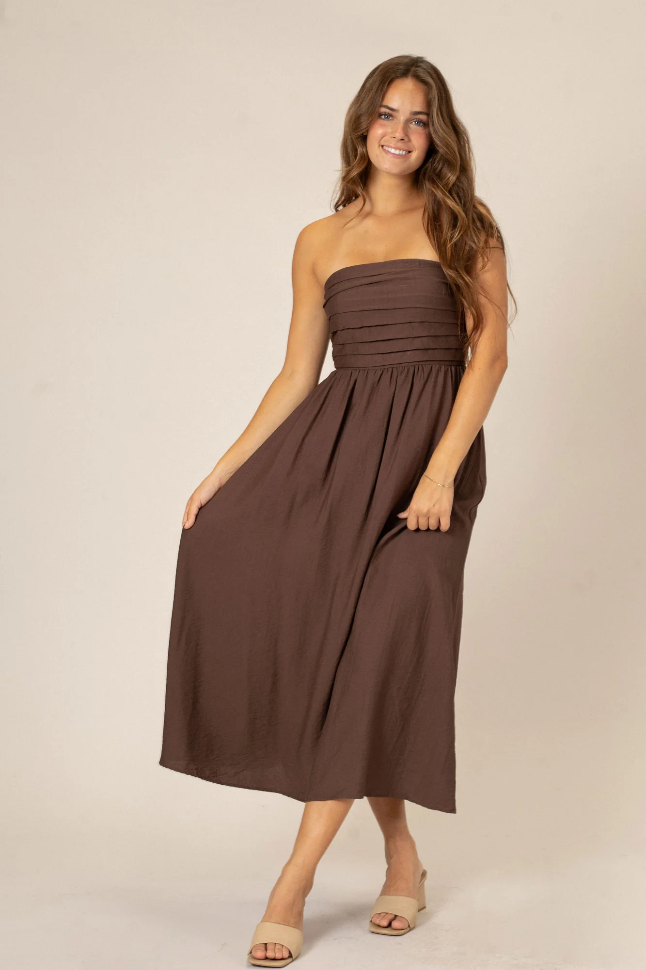 Madeline Pleated Midi Dress