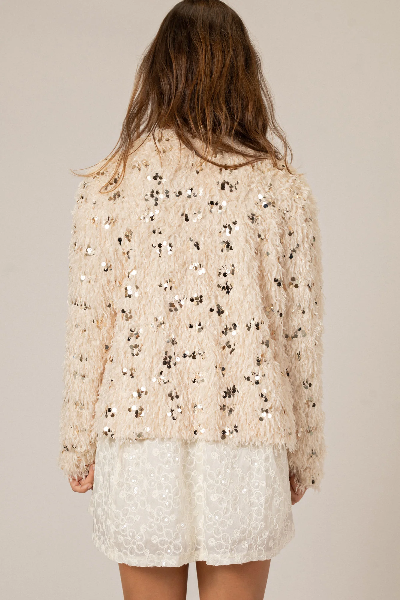 Feather Sequin Cardigan