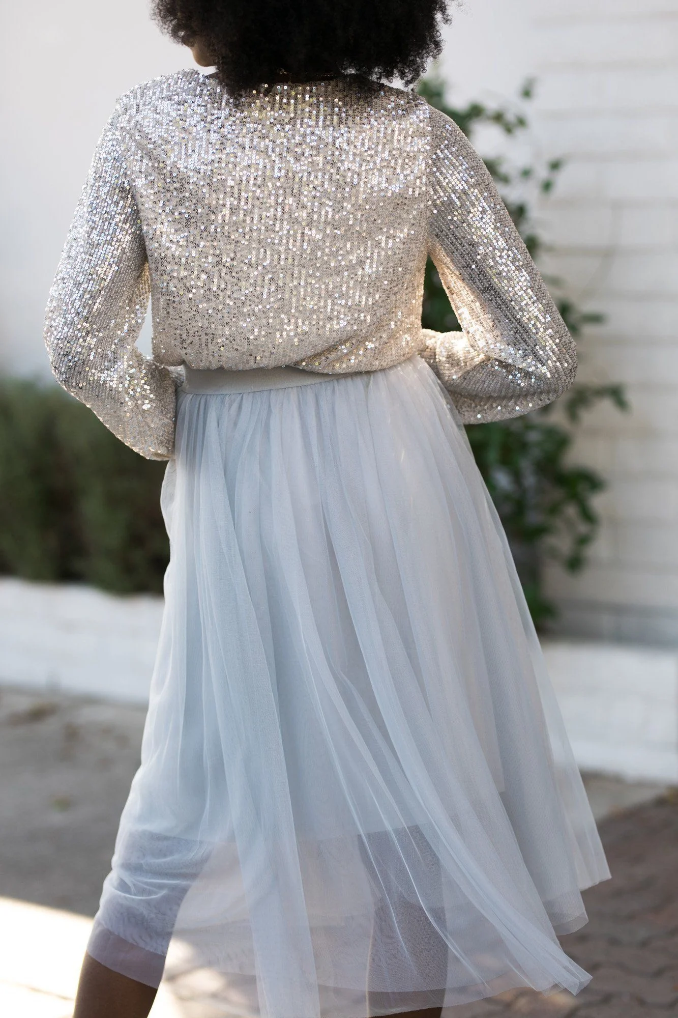 Surplice Sequin Bodysuit