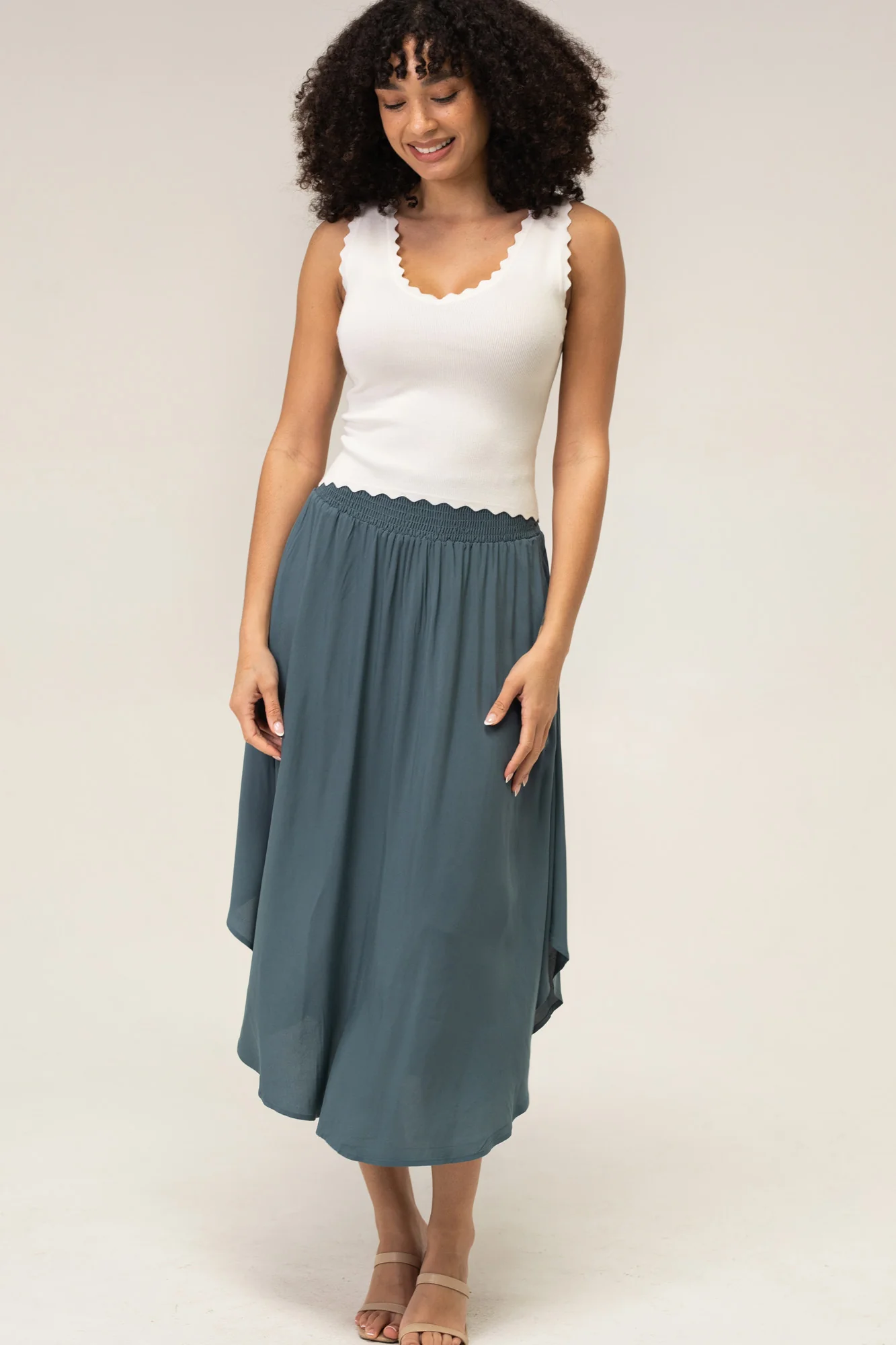 Scalloped Knit Tank Top