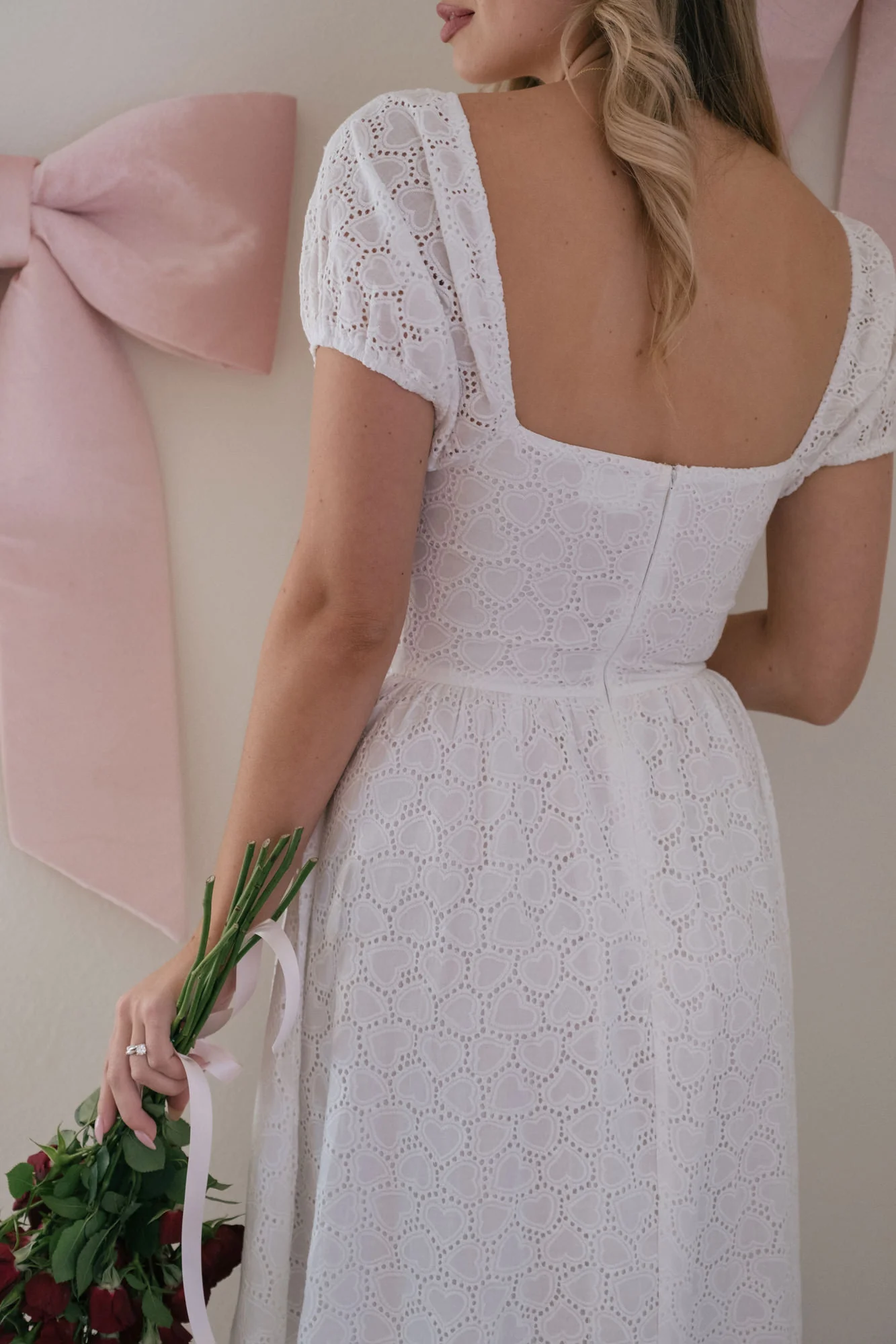 Charming Sweetheart Eyelet Dress