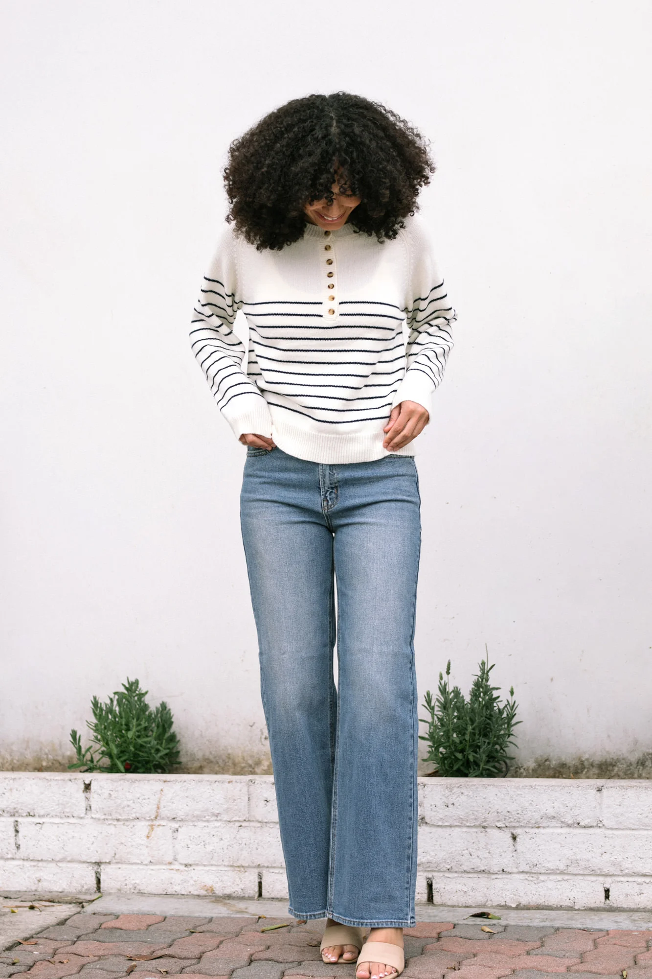 Buttoned Knit Sweater