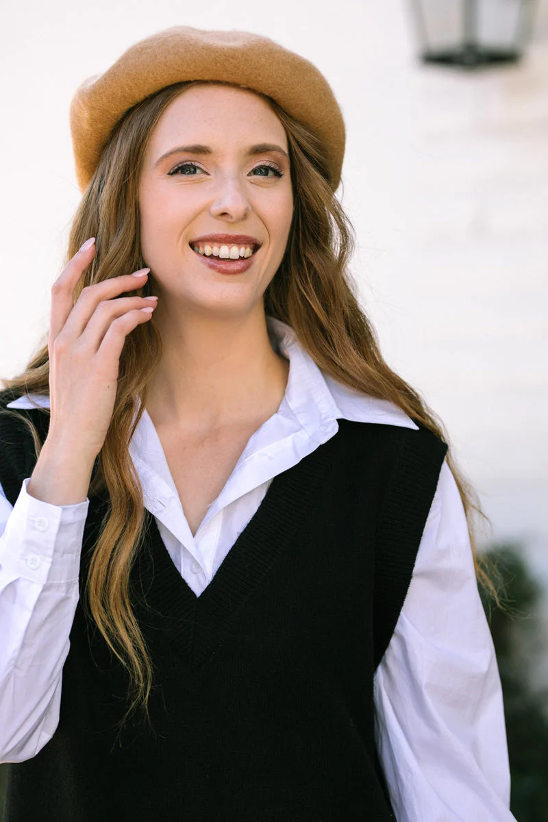 Hazel Lurex Wool Beret