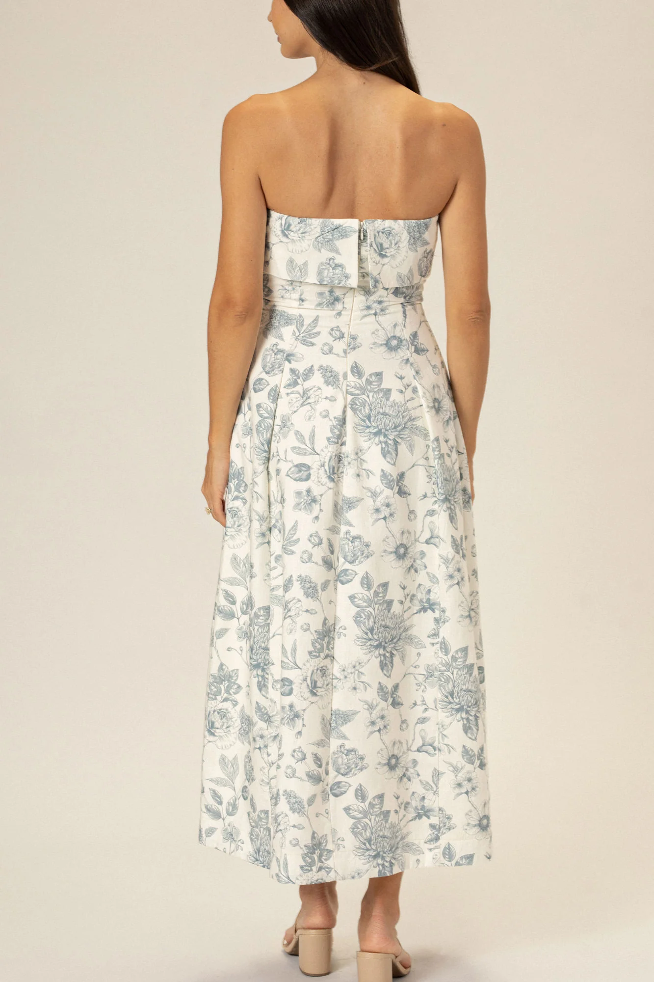 Strapless Floral Dress