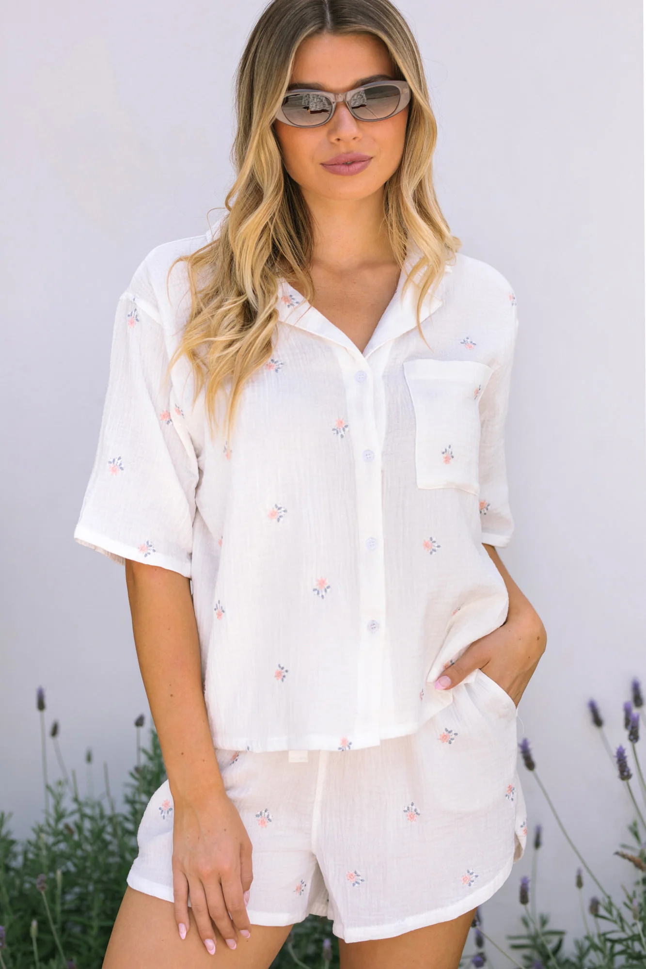 Embroidered Gauze Set