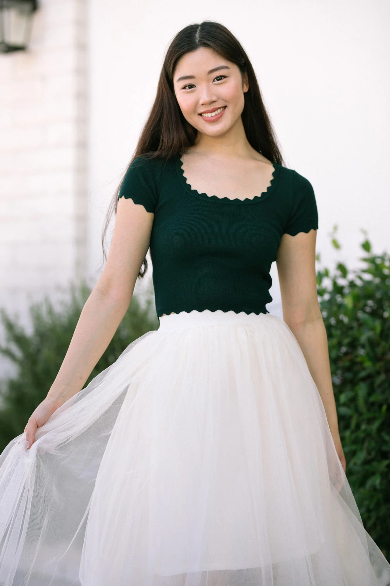 Scalloped Cropped Top