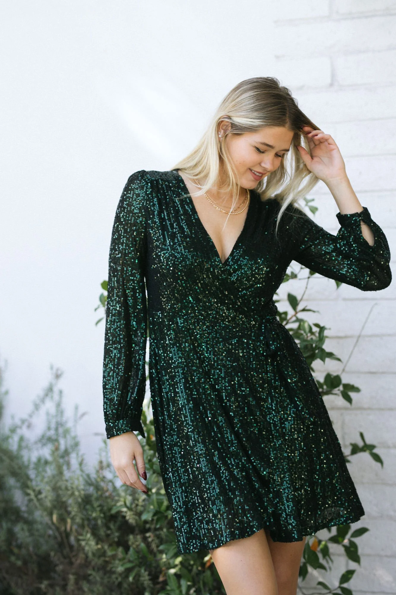Sequin Wrap Dress