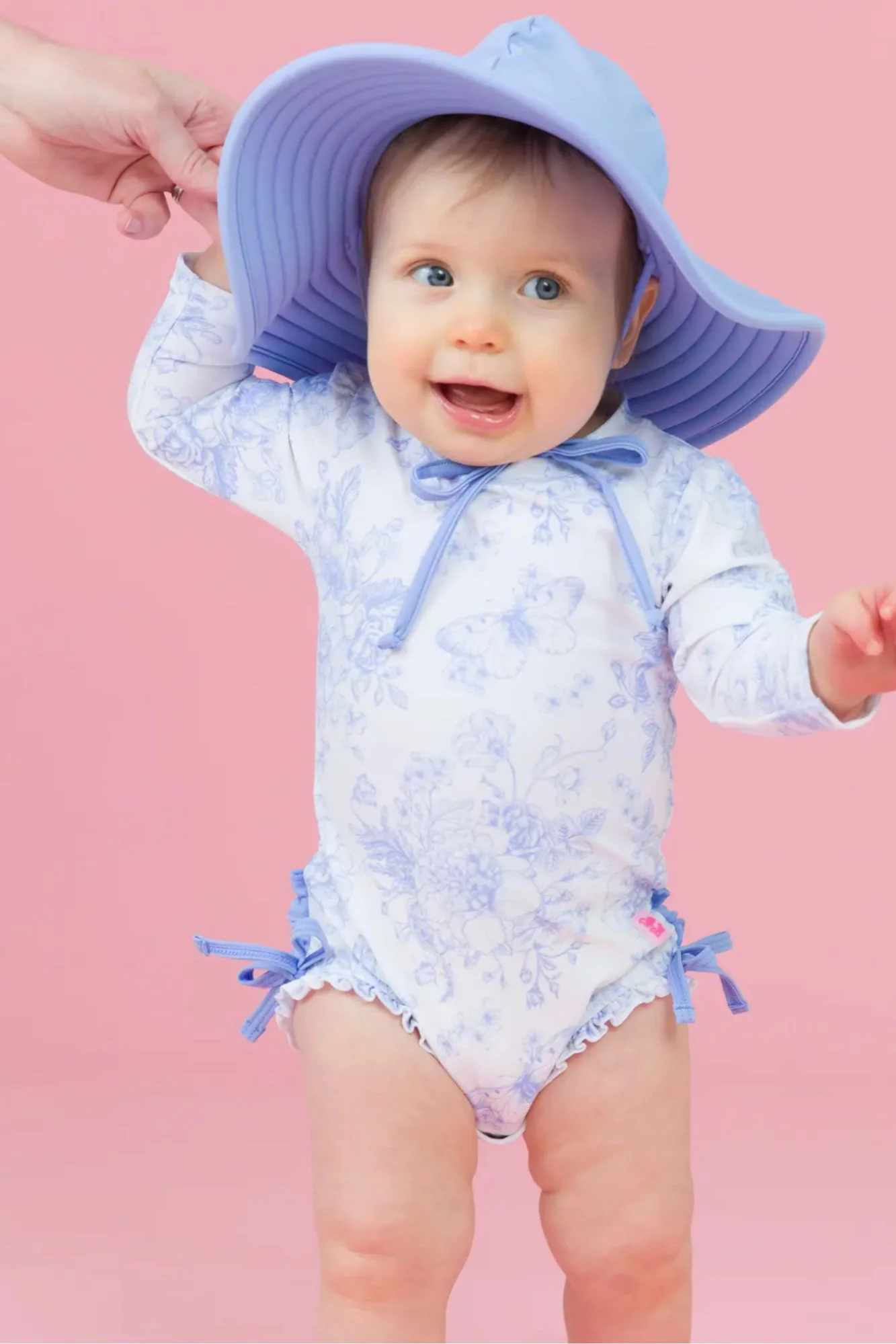 Baby Butterfly Garden Toile Long Sleeve One Piece