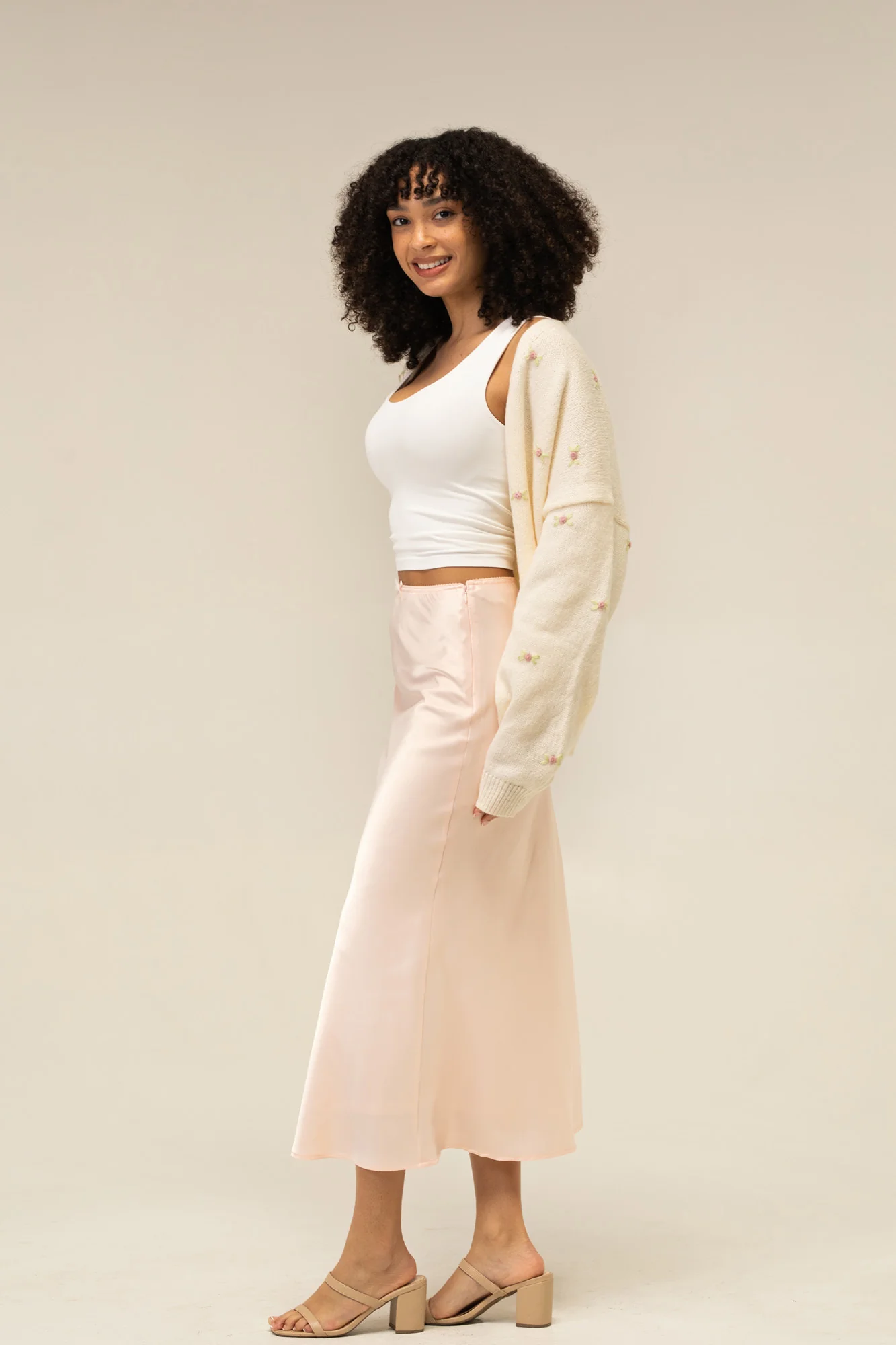 Monroe Satin Slip Skirt