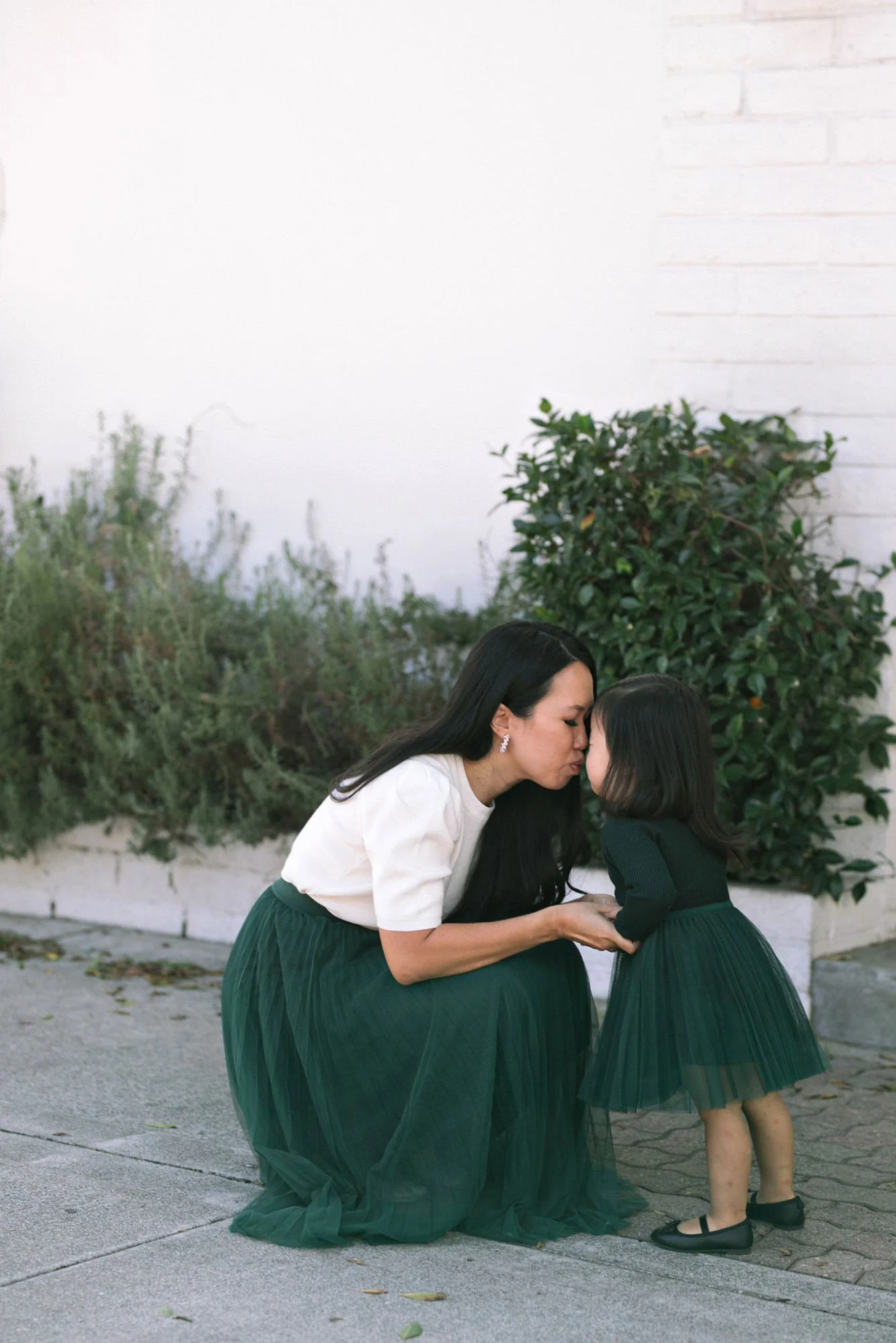 Pleated Tulle Midi Skirt