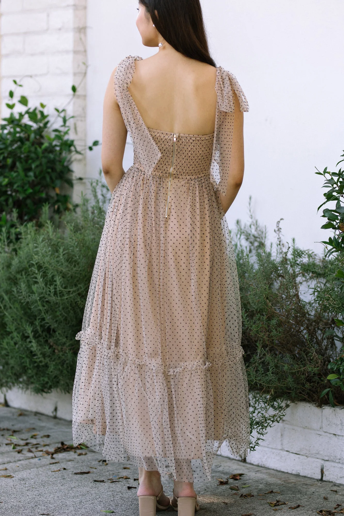 Dotted Tulle Maxi Dress