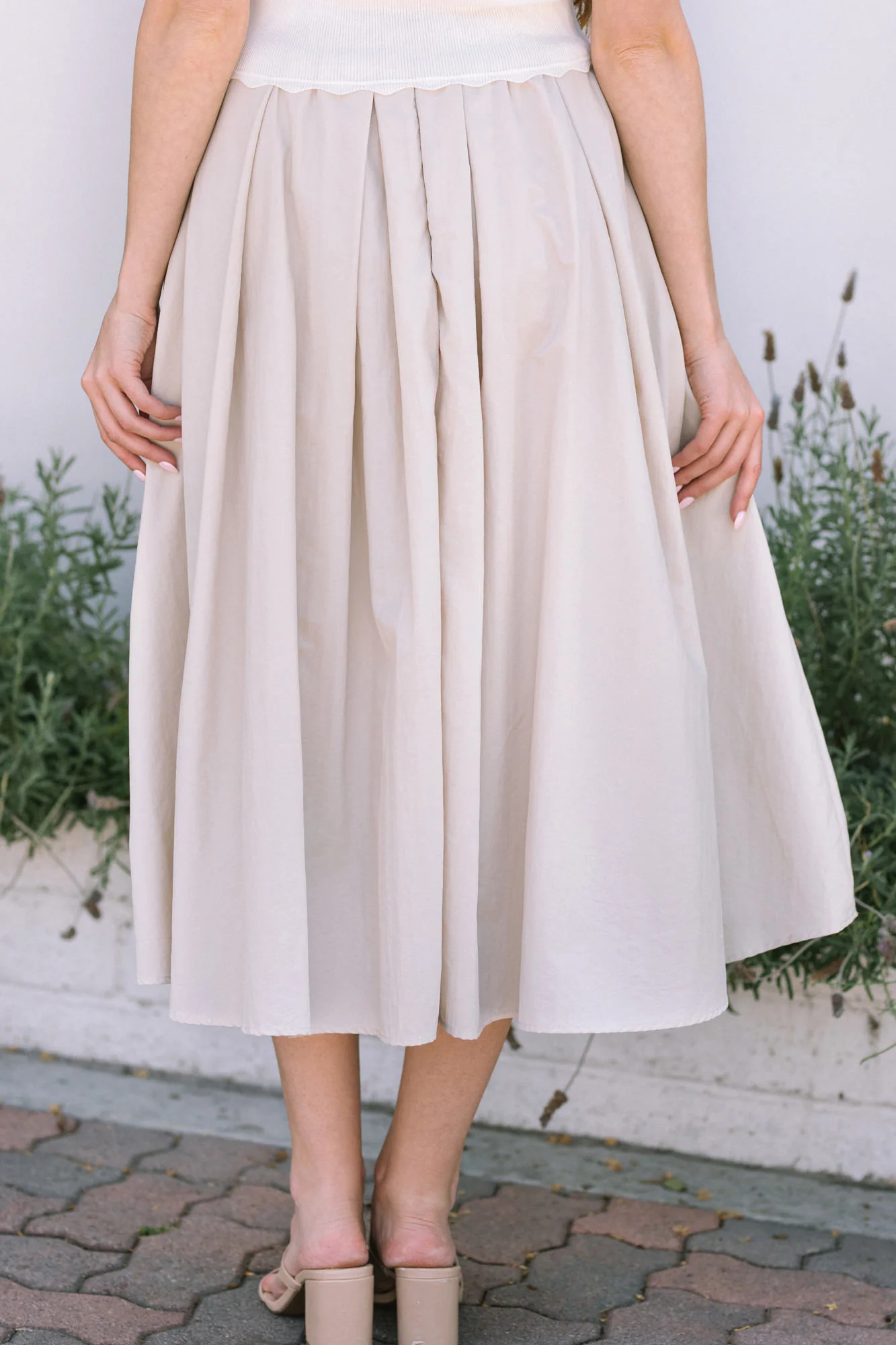 Pleated Midi Skirt